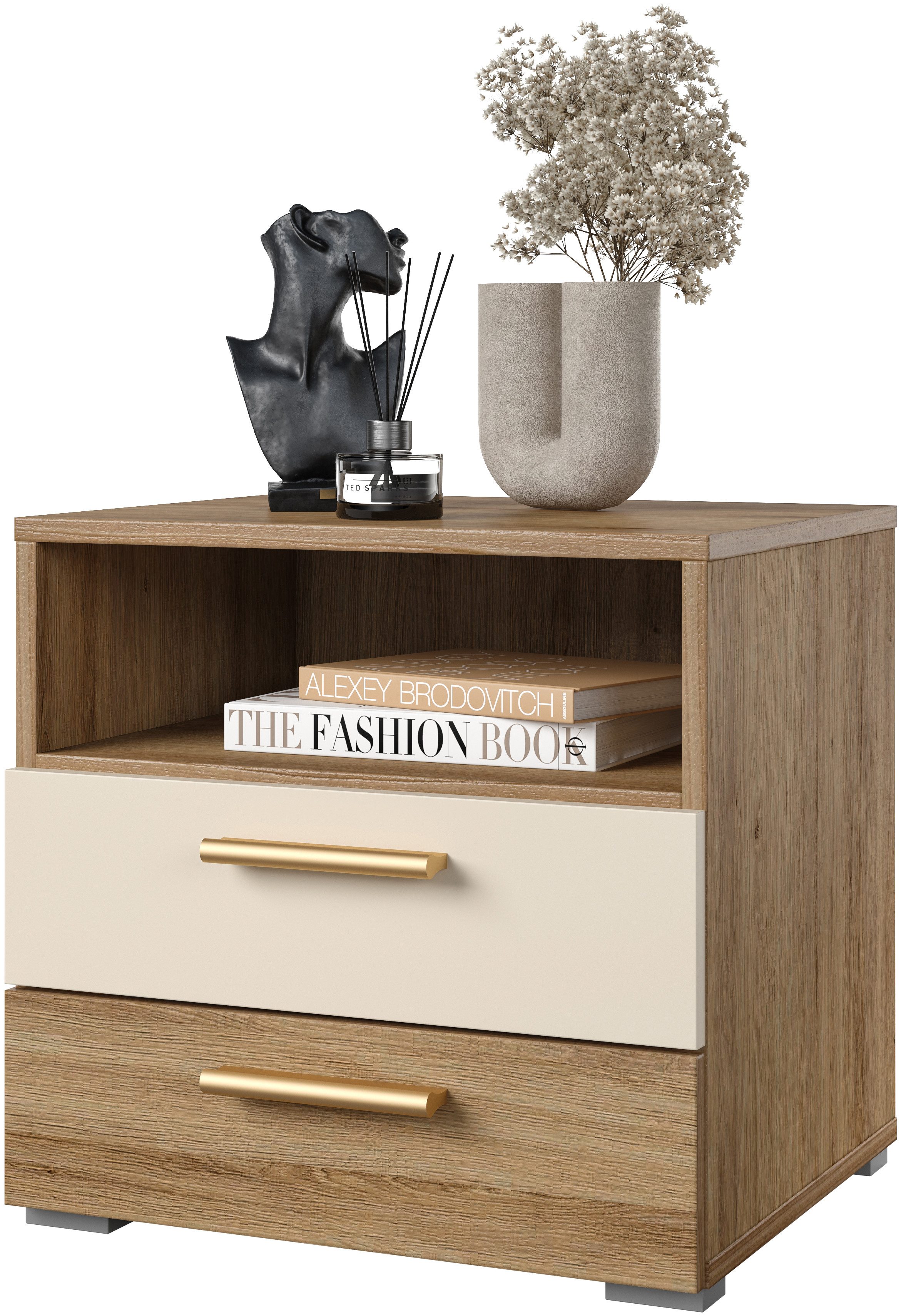 Home affaire Nachtkastje Bitry, breedte 46 cm, moderne nachtkast met 2 lades