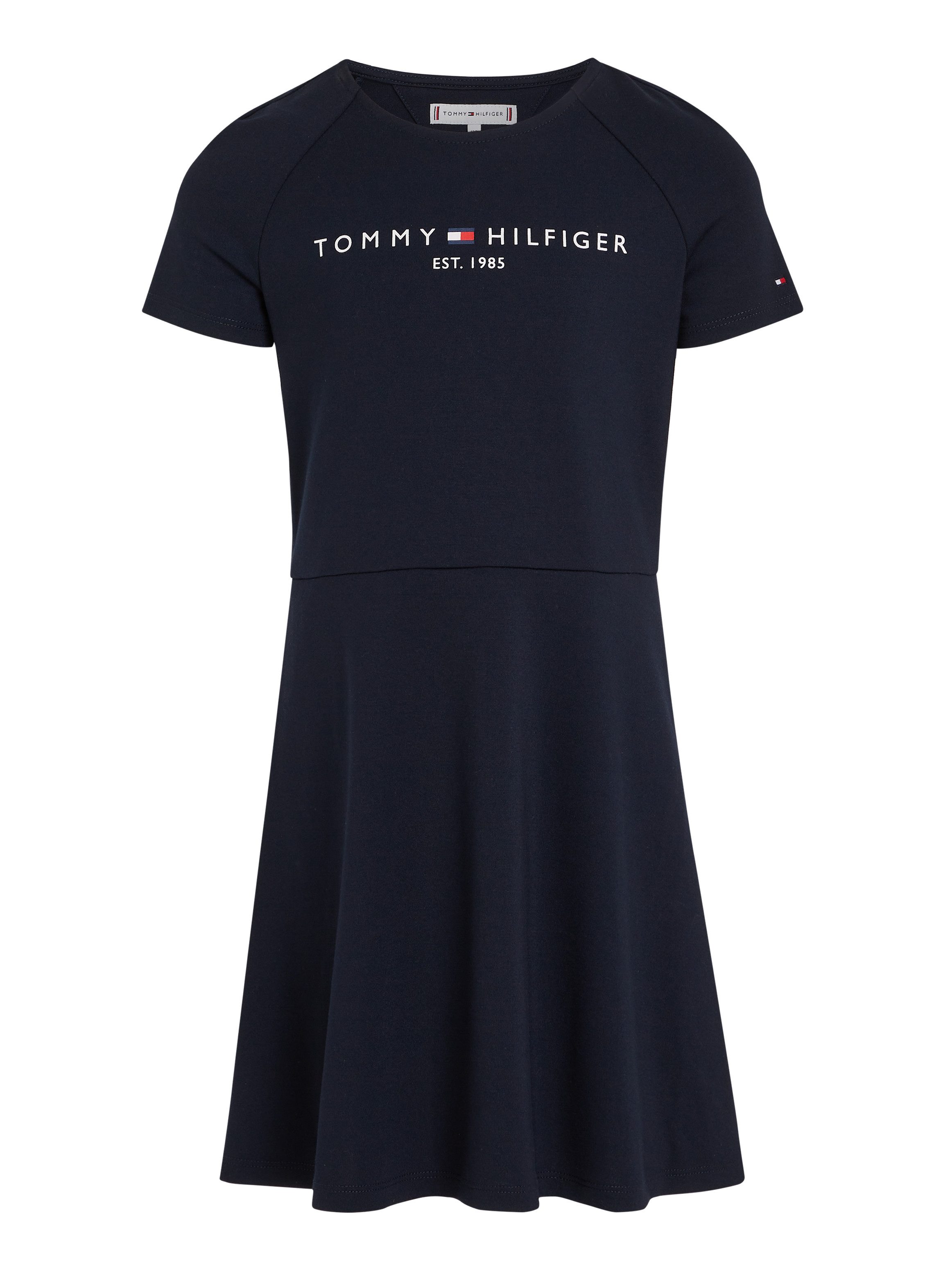 Tommy Hilfiger Jurk in a-lijn PUNTO FIT & FLARE DRESS SS Kinderen tot 16 jaar met logo-opdruk