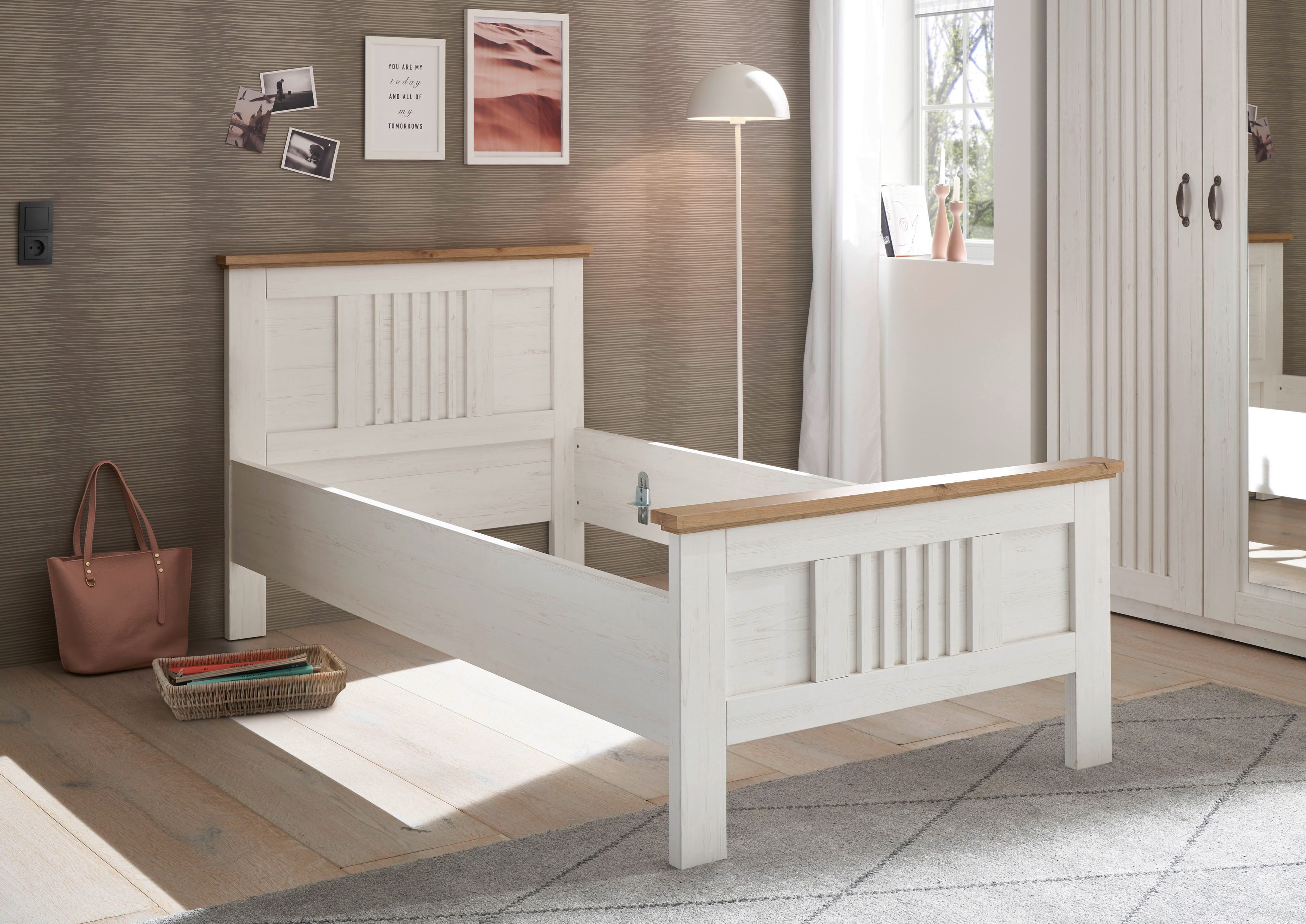 Schlafkontor Bedframe Trient Landhuisstijl, bed naar keuze in 2 afmetingen