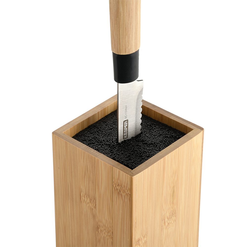 KESPER for kitchen & home Messenblok Messenhouder met kunststof borstel voor variabele plaatsing van messen (1-delig)