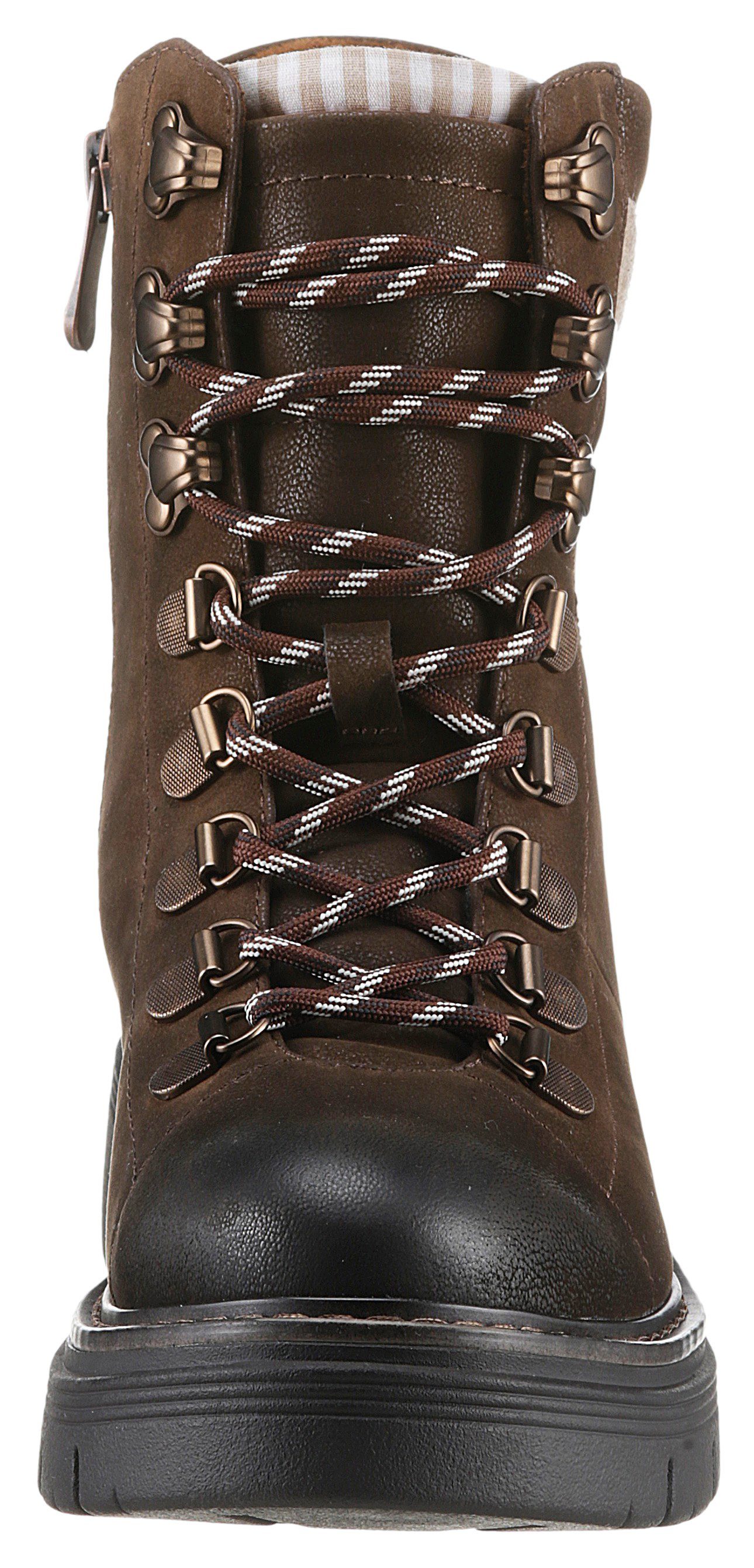 Marco Tozzi Veterschoenen blokhak, outdoormode, enkellaars in bergbeklimmerlook