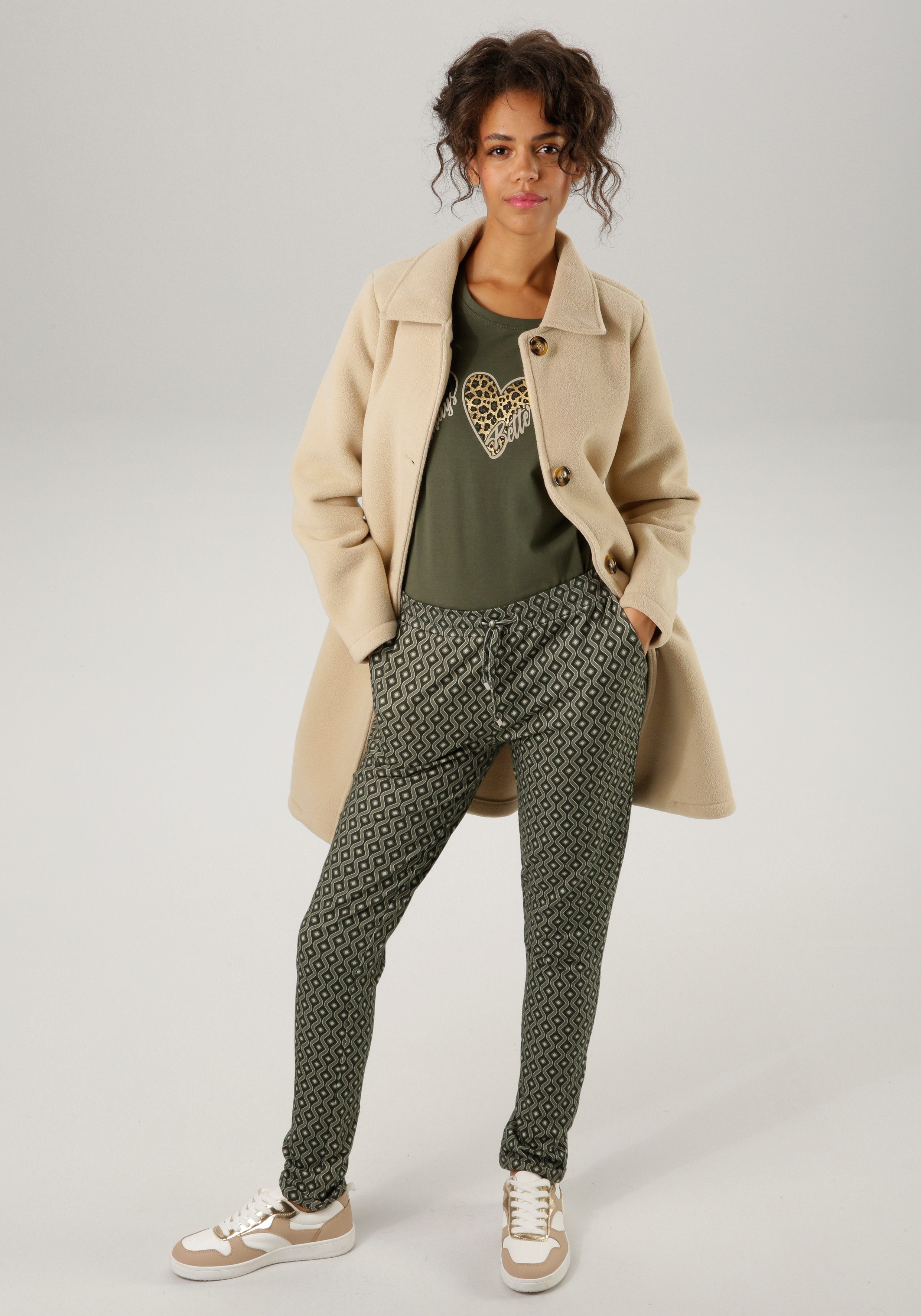 Aniston CASUAL Comfortbroek met interessant, grafisch patroon