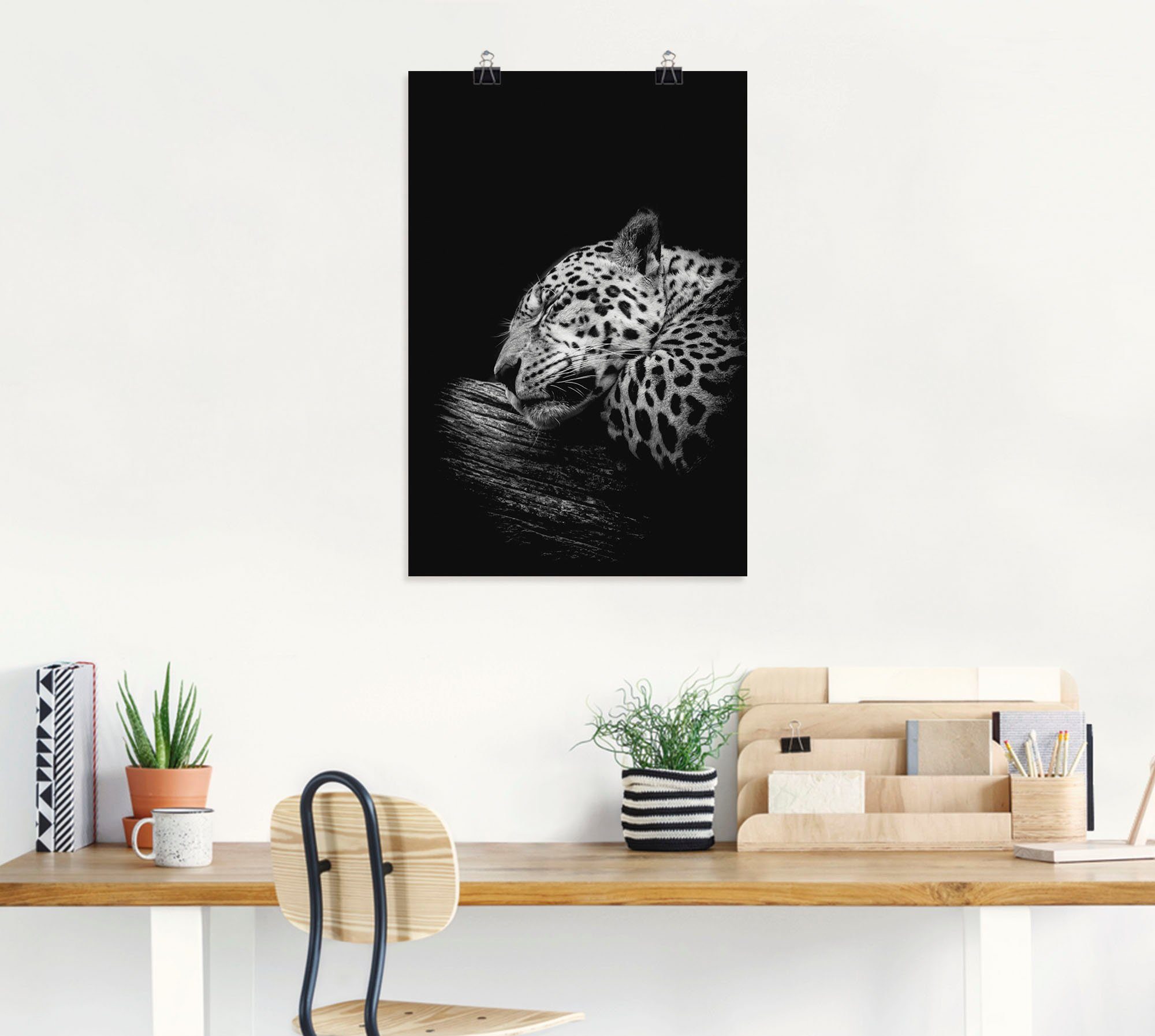 Artland Artprint De slapende jaguar als artprint van aluminium, artprint voor buiten, artprint op linnen, poster in verschillende maten. maten