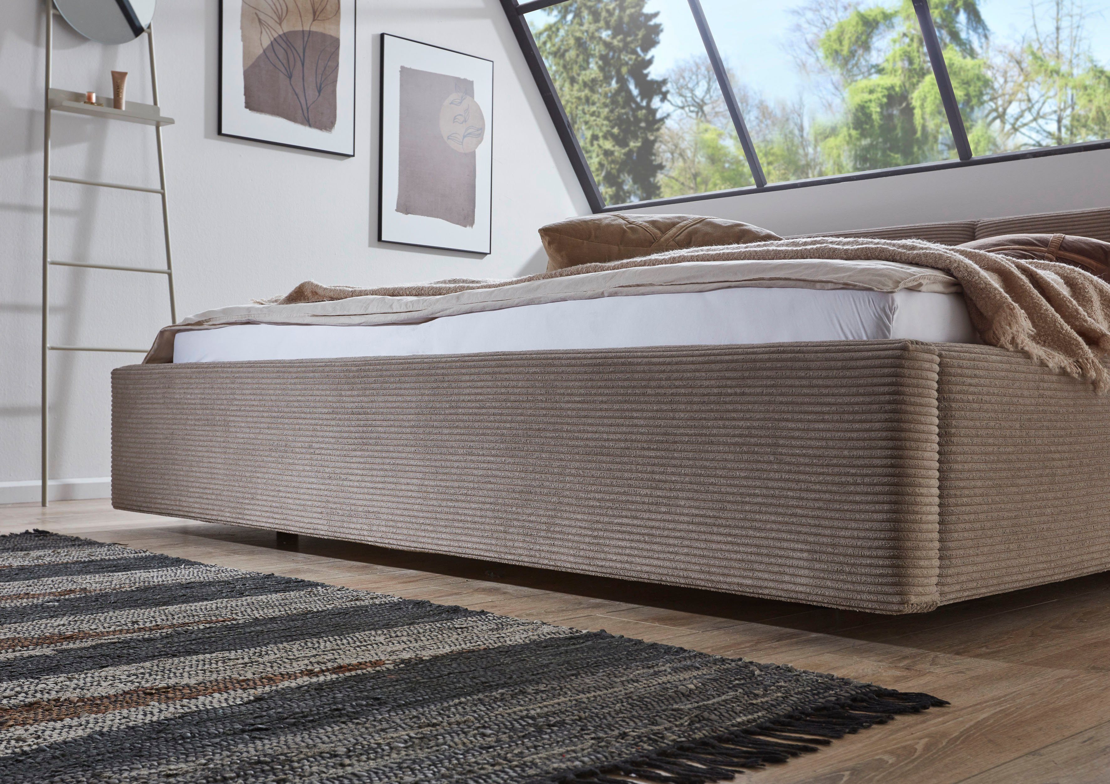 meise.möbel Gestoffeerd bed Cube optioneel met matras en bedlade