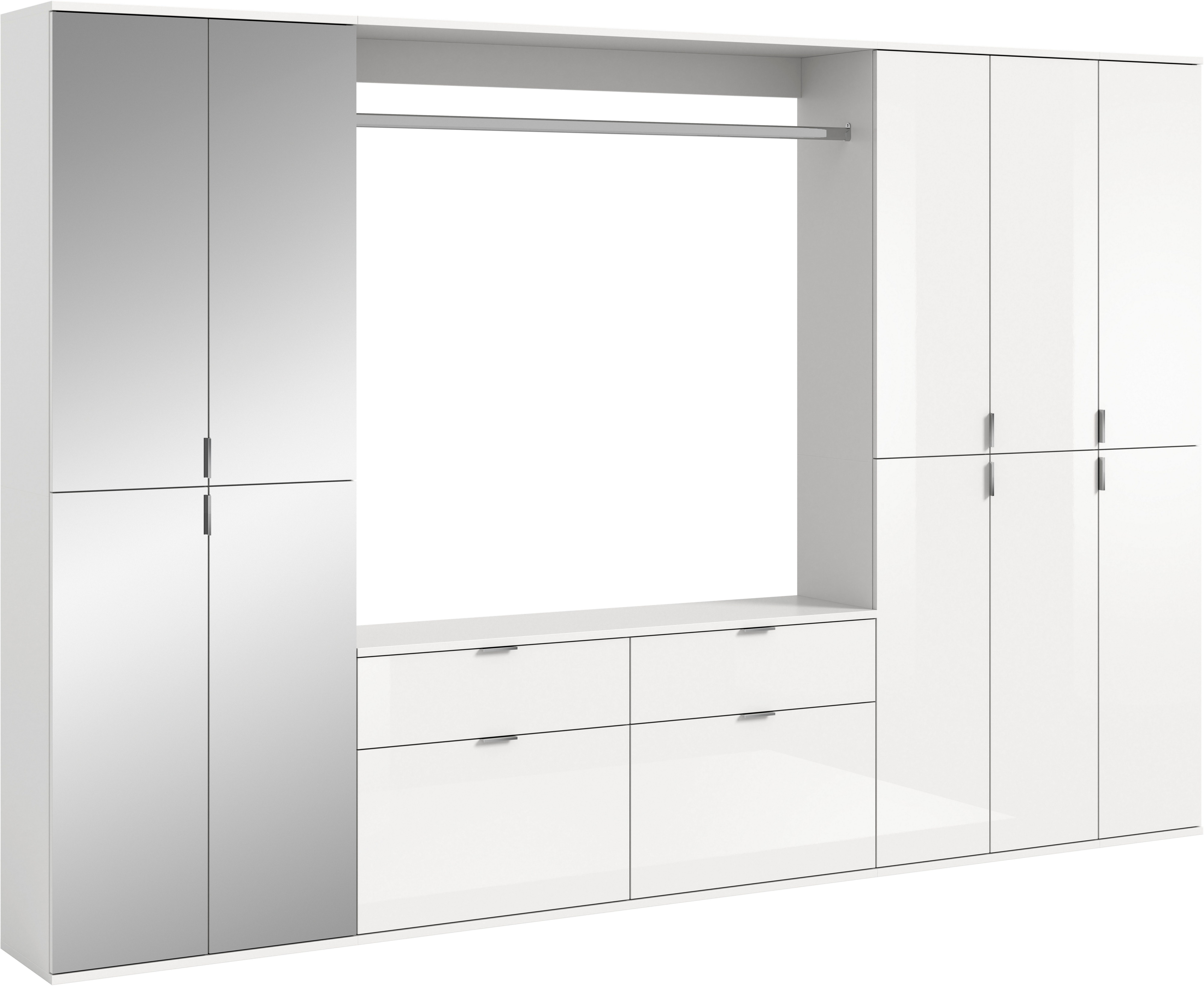 INOSIGN Halmeubelset Trondheim, Breedte 273 cm, 6-delig, bestaande uit: 3x garderobekast, 1 commode, 1 kledingstang, 1 legplank (set, 5-delig)