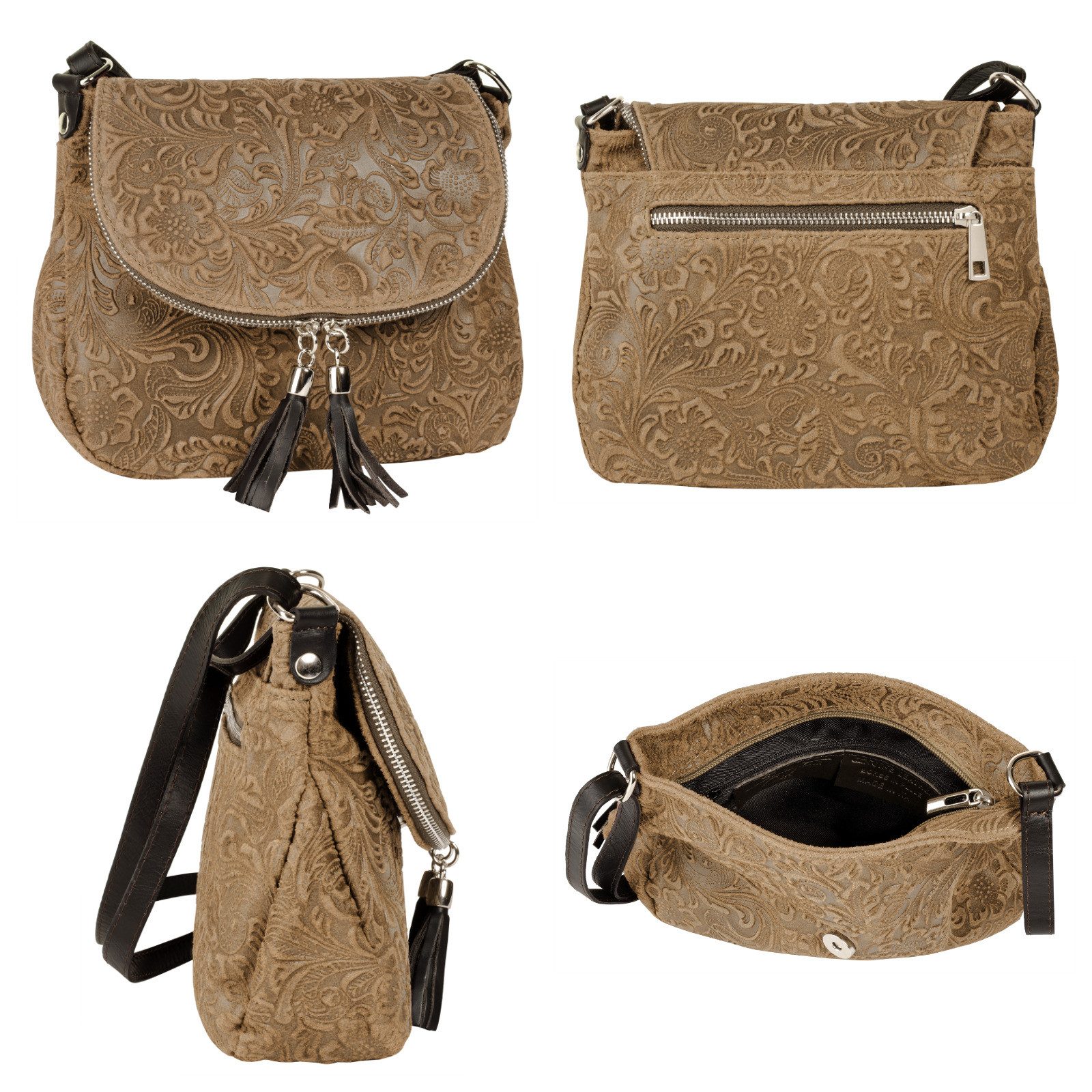 Samantha Look Schoudertas echt leer, made in italy