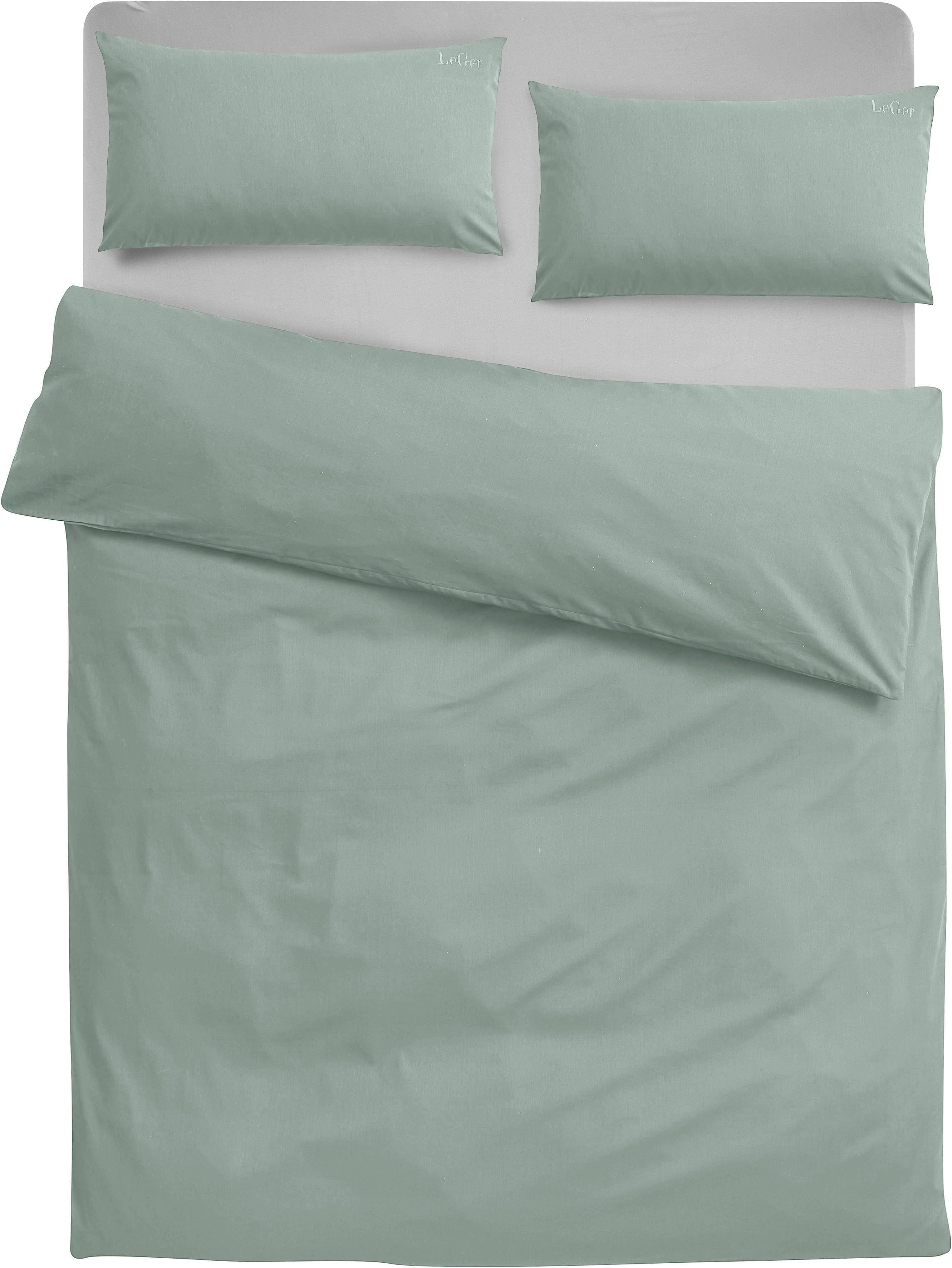 LeGer Home by Lena Gercke Beddengoed Anisa in maat 135x200, 155x220 cm of 200x200 Dekbedovertrek van katoen, unikleurige dekbedovertrek met ritssluiting