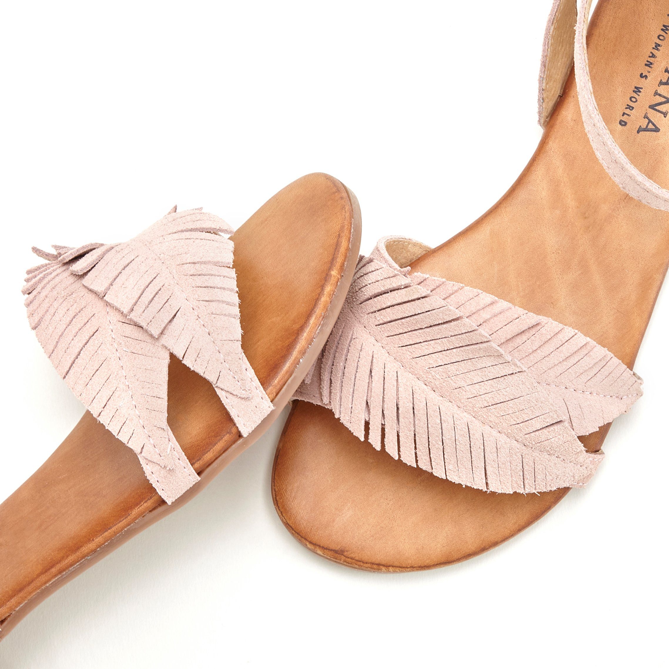 Lascana Sandalen Zomerschoen Sandalette, zomerschoen van leer met modieuze franjes