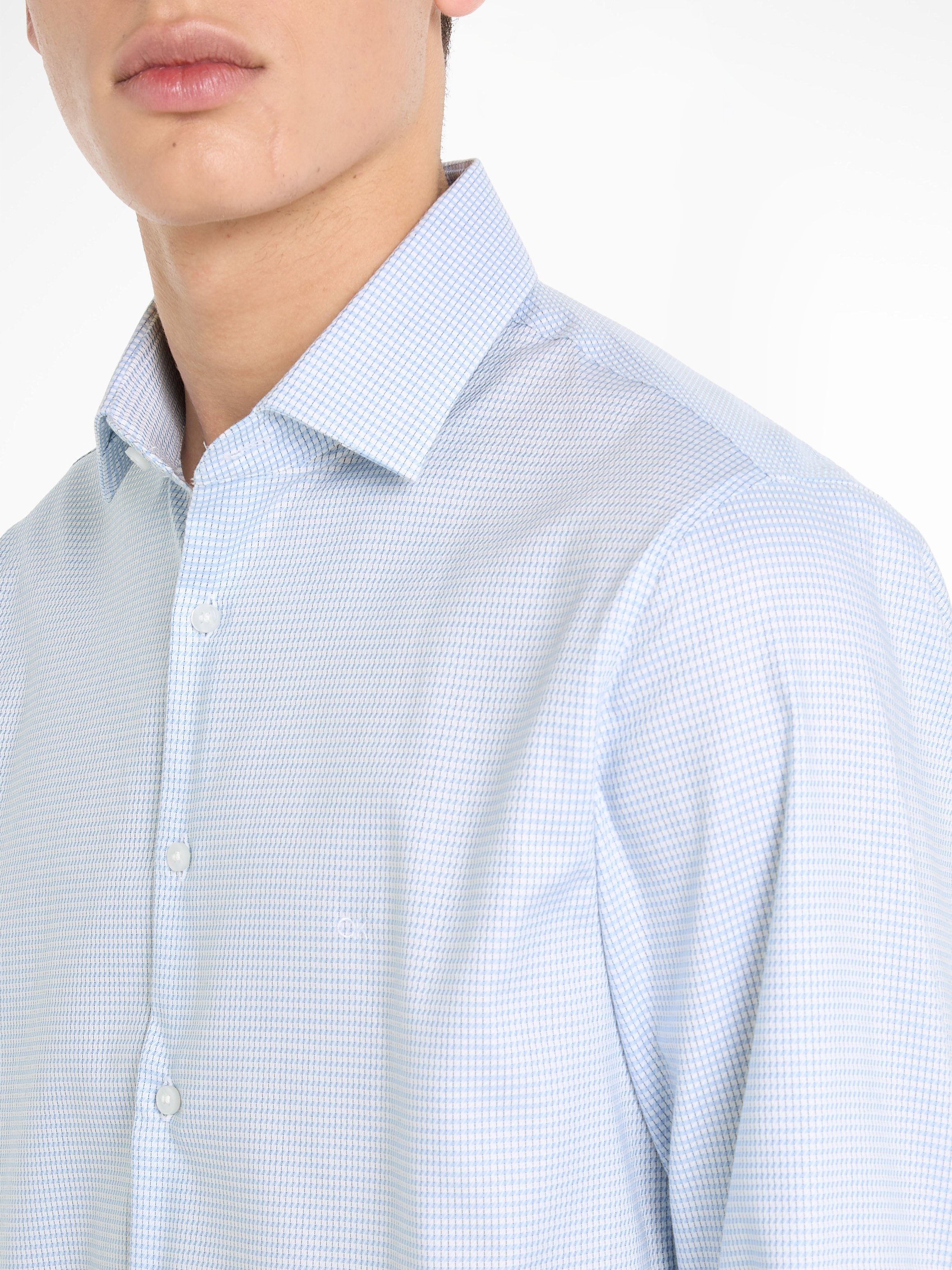 Calvin Klein Overhemd met lange mouwen STRETCH COLLAR CHECK SLIM SHIRT
