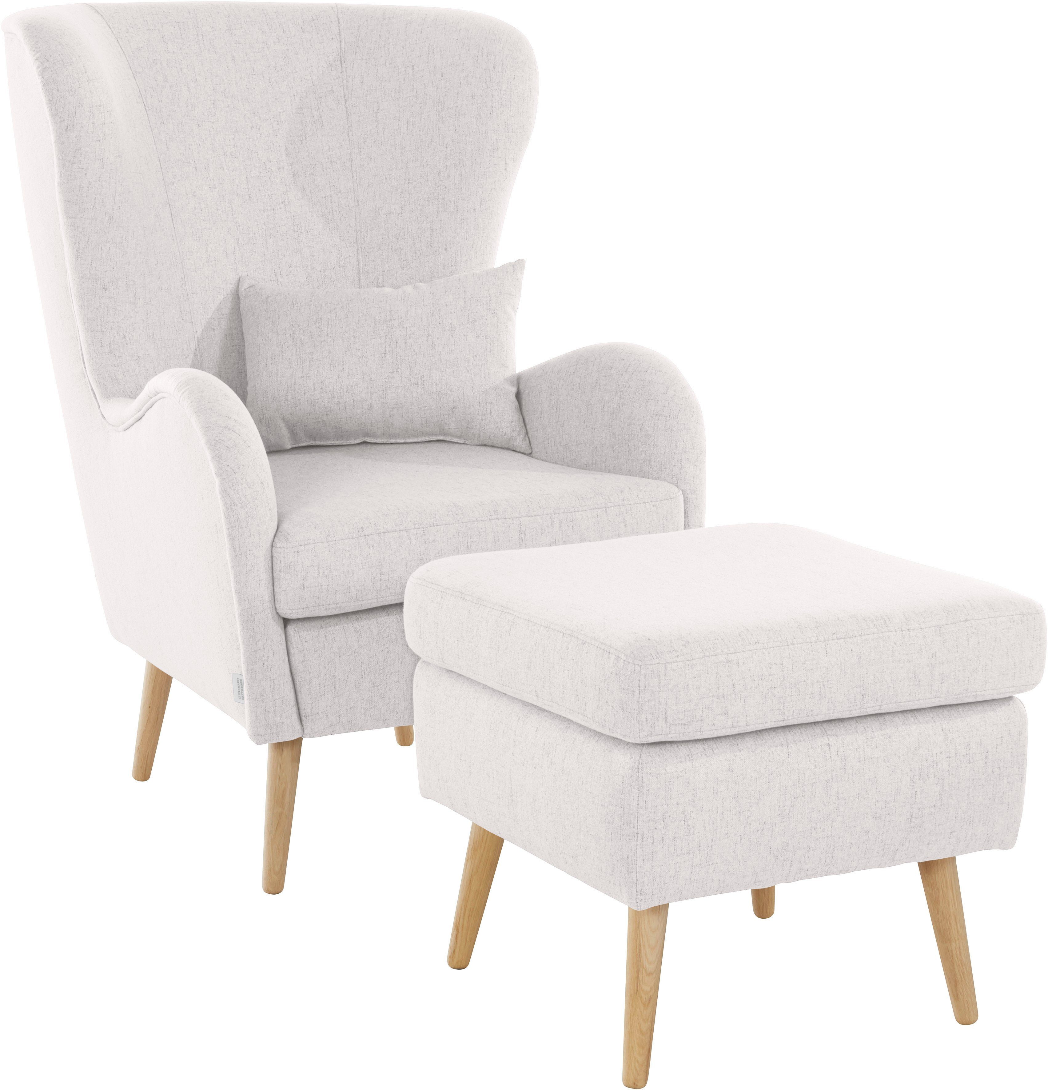 Guido Maria Kretschmer Home&Living Fauteuil Sallito, TV-stoel, oorfauteuil met Hocker, in veel stofkwaliteiten, ook in fluweelcord