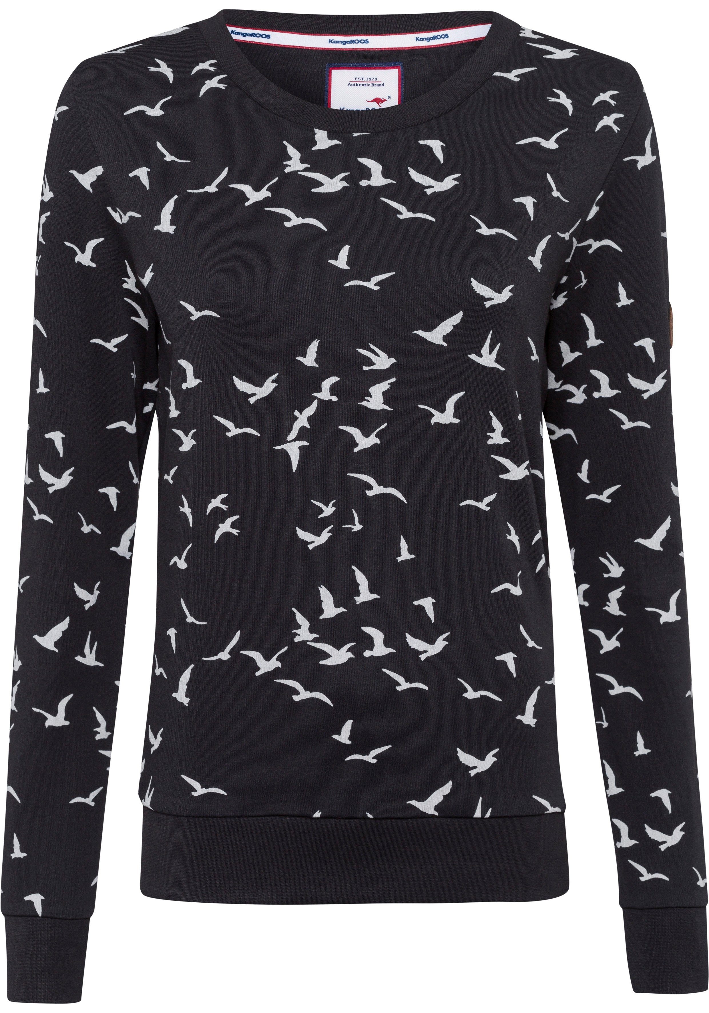 KangaROOS Sweatshirt Lange mouwen, figuurvolgende snit, bedrukt, ronde hals