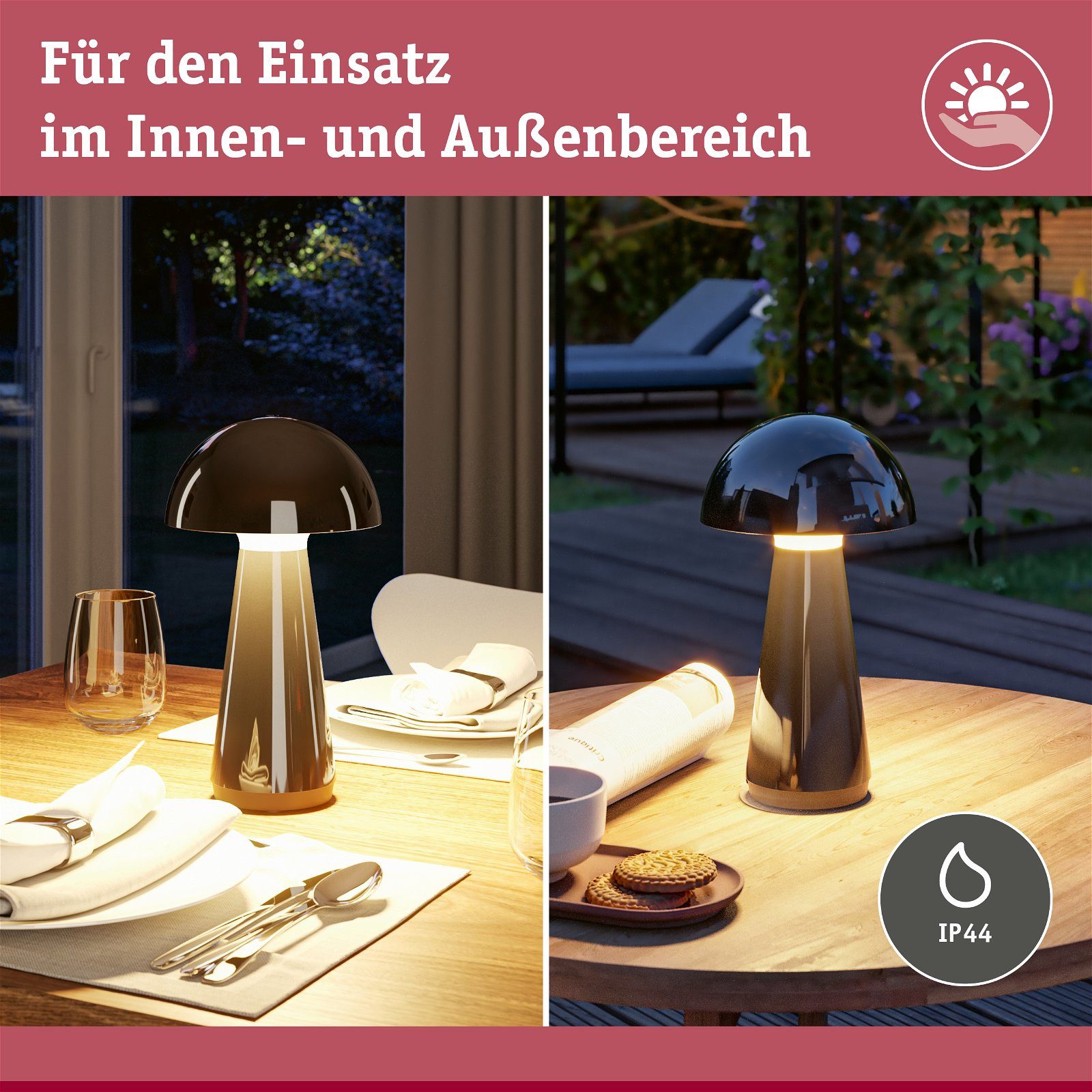 Paulmann Led-tafellamp voor buiten Acculamp Onzo dimbaar IP44 (1 stuk)