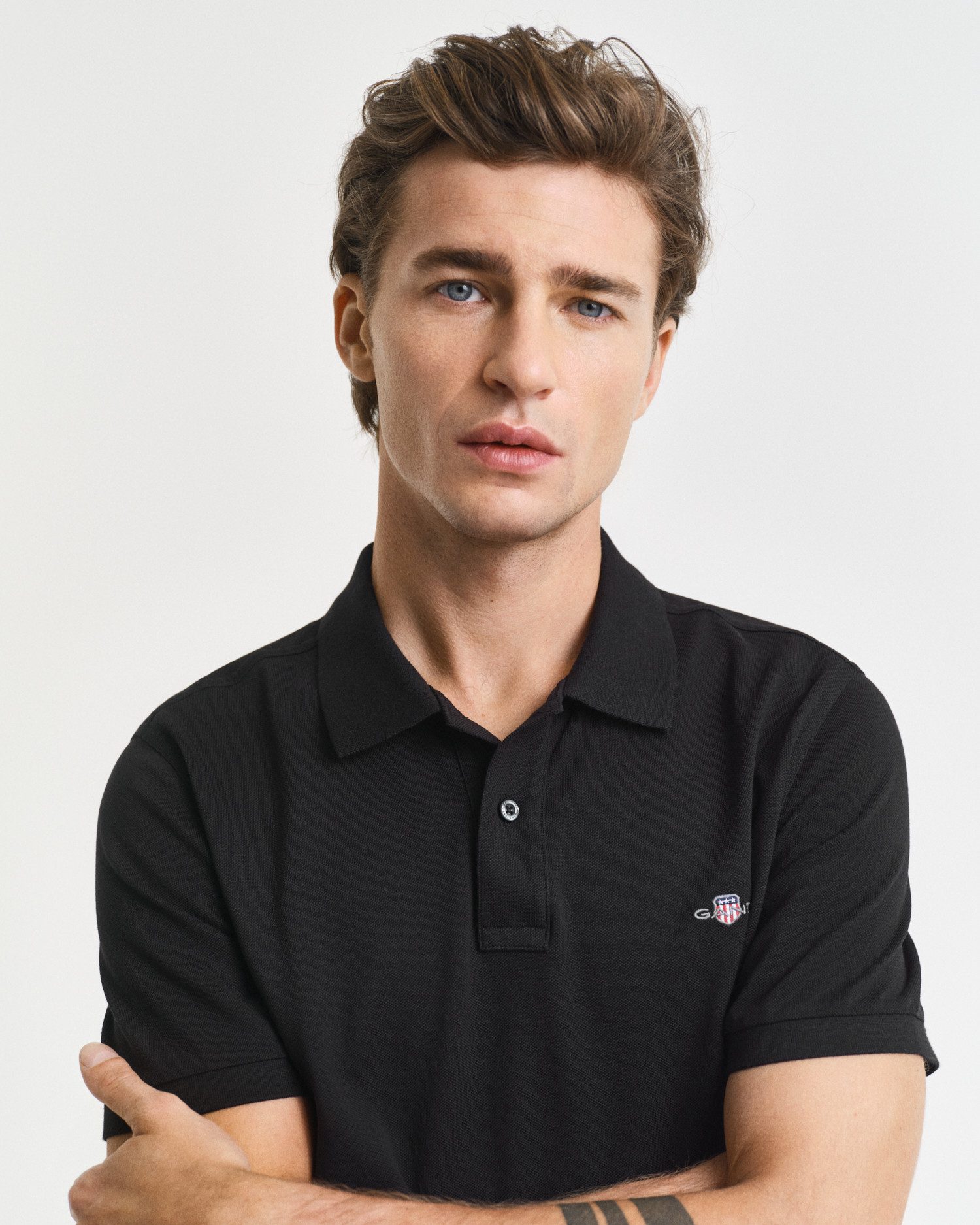 Gant Poloshirt REG SHIELD SS PIQUE POLO met logo en platte breikraag 100% katoen pique