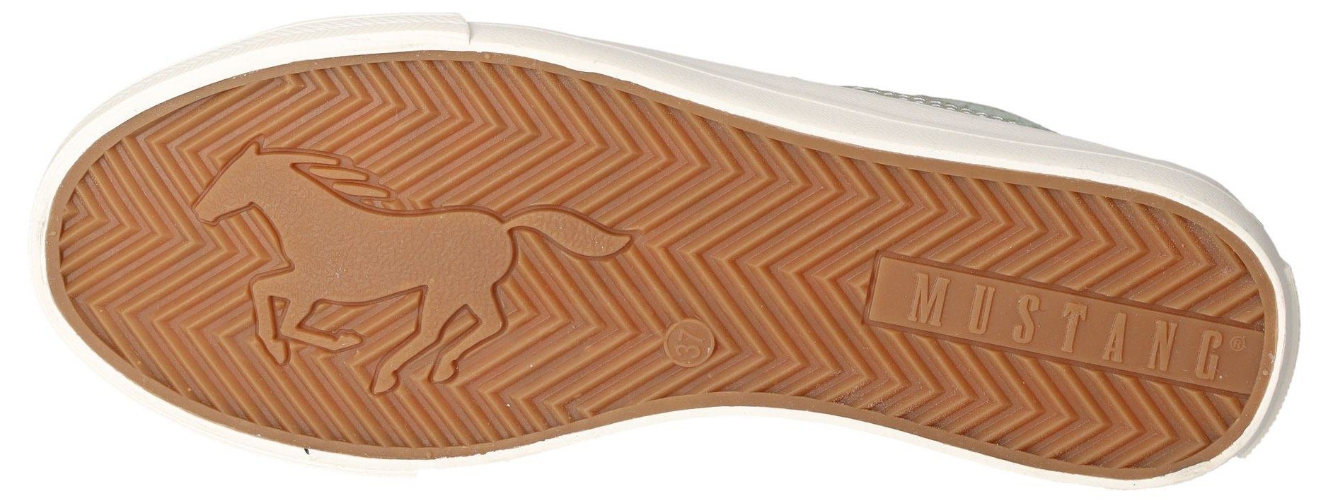 Mustang Shoes Veterschoenen high top sneakers, vrijetijdsschoen met stijlvolle textielinzet