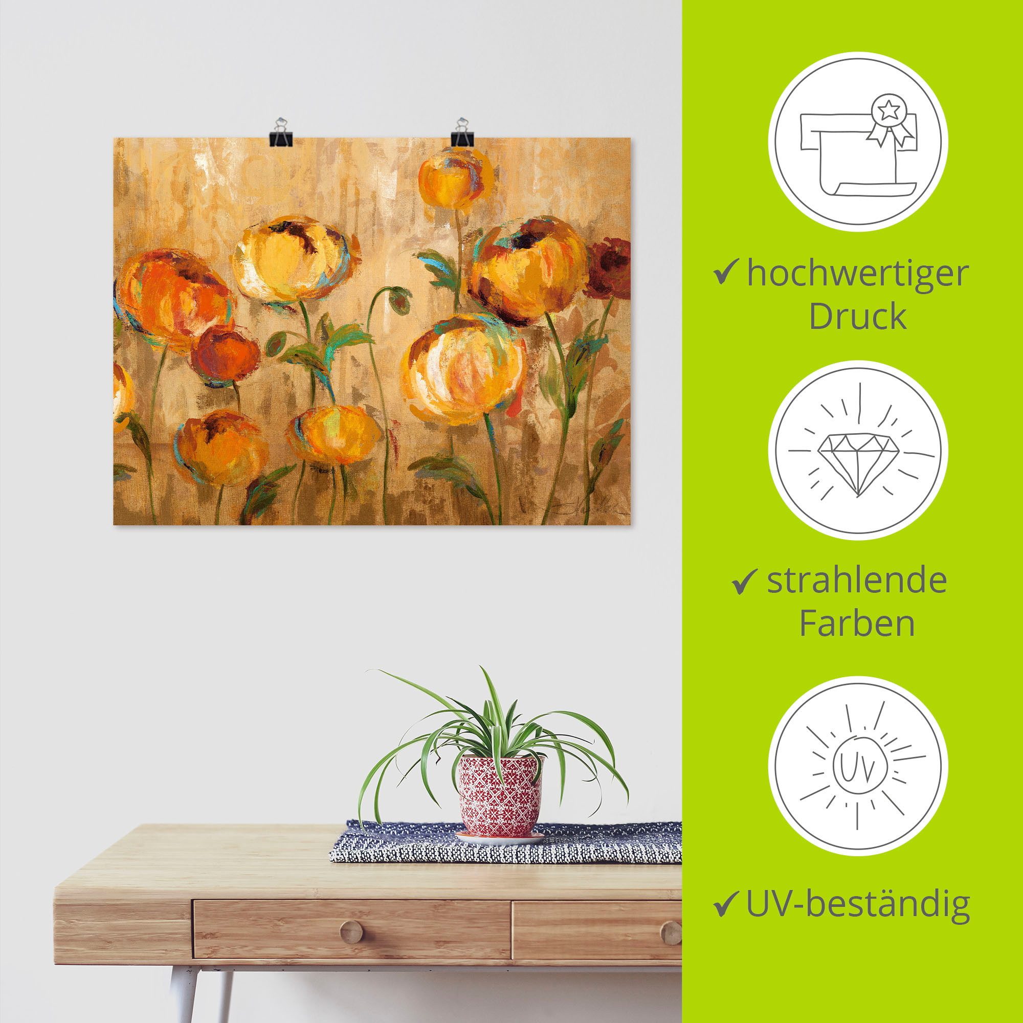 Artland Artprint Blije ranonkel als artprint op linnen, poster in verschillende formaten maten