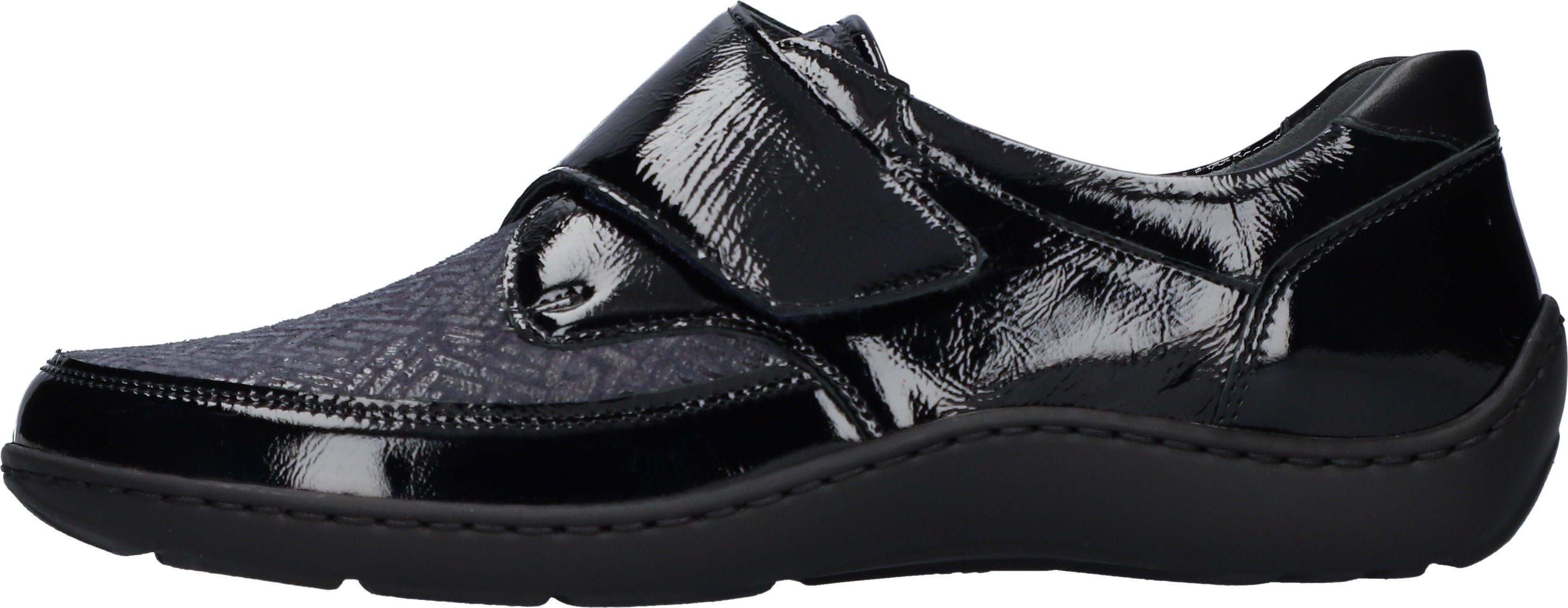 Waldläufer Klittenbandschoenen HENNI-Soft , comfortabele schoen, comfortabele schoen in lak-look, breedte h = zeer breed