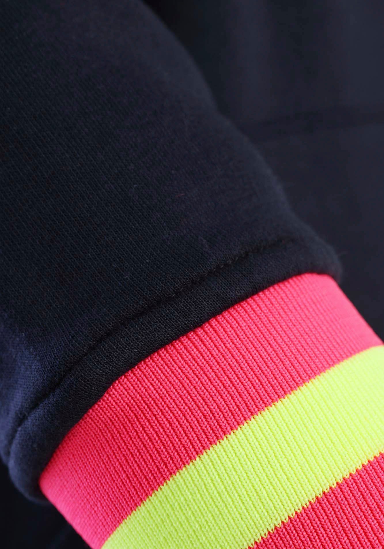 Zwillingsherz Hoodie met print "moin" en "anker" in neonkleuren