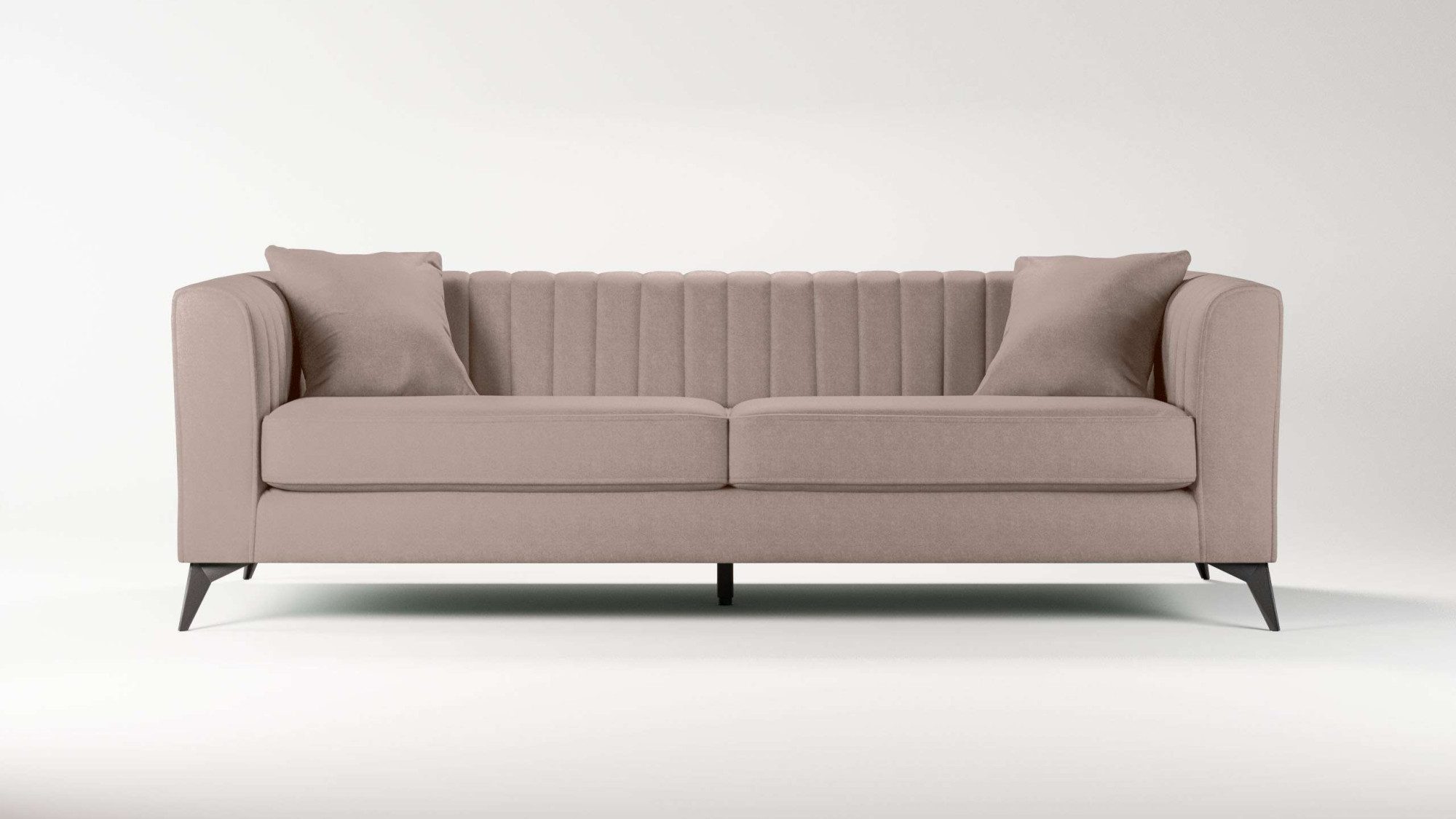 Places of Style 4-zitsbank MATTHEW elegant designsofa, afmetingen B/D/H: 231/86/74 cm XXL, stiksels in de rug, losse zitkussens, inclusief 2. sierkussen