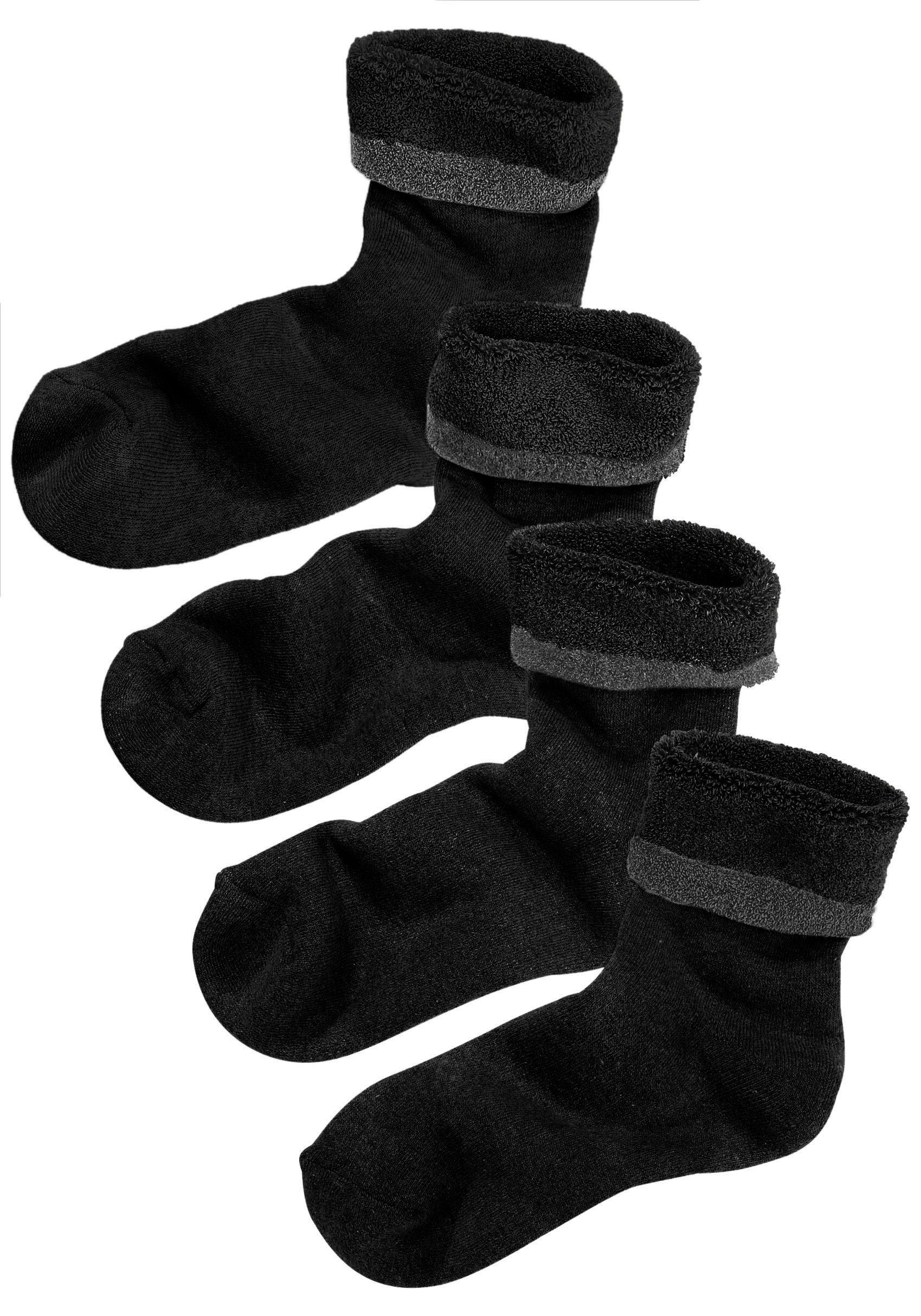 Lavana Wellness-sokken met frottébinnenkant (set 4 paar)