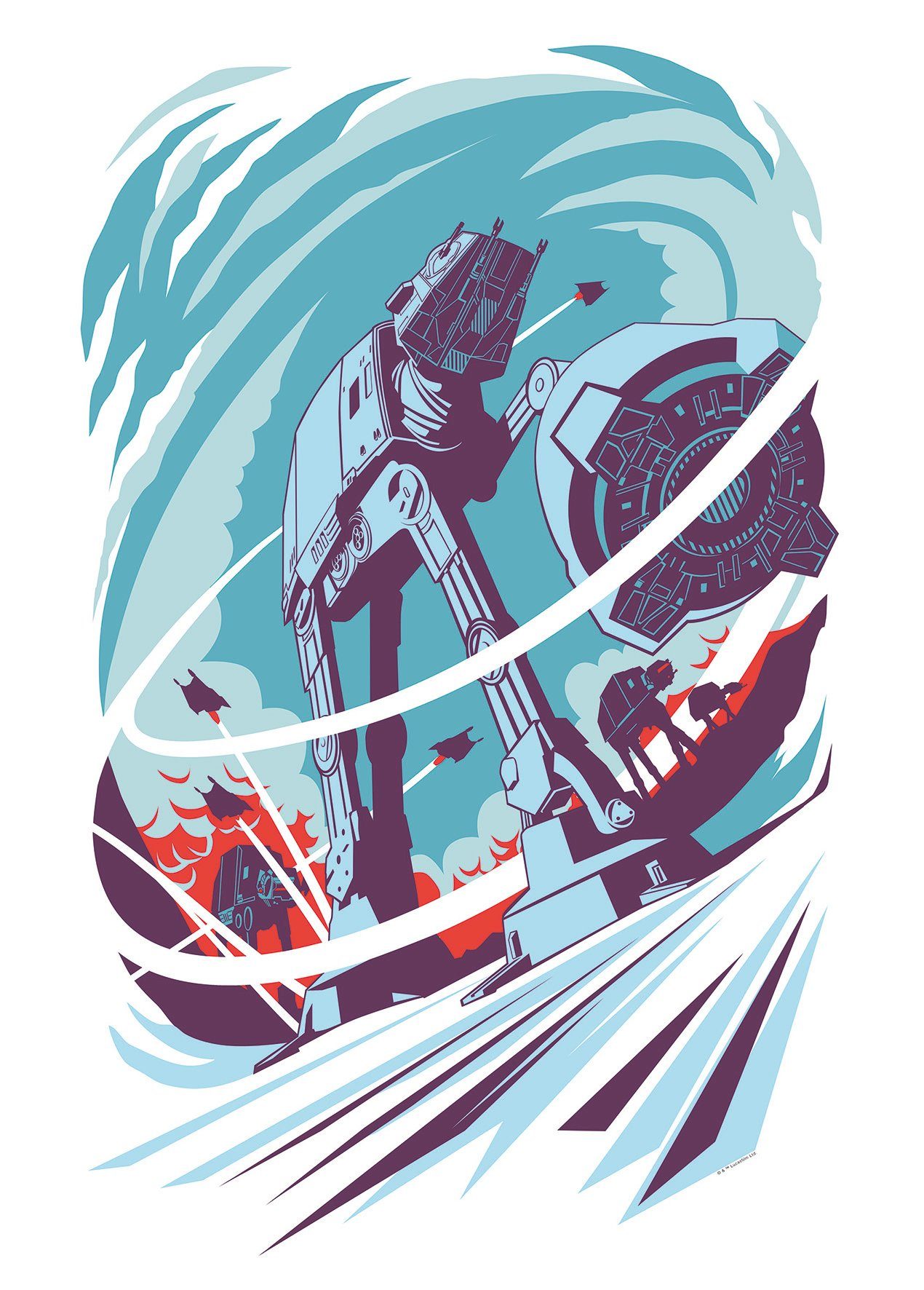 Komar wanddecoratie Star Wars Classic Vector Hoth, zonder lijst