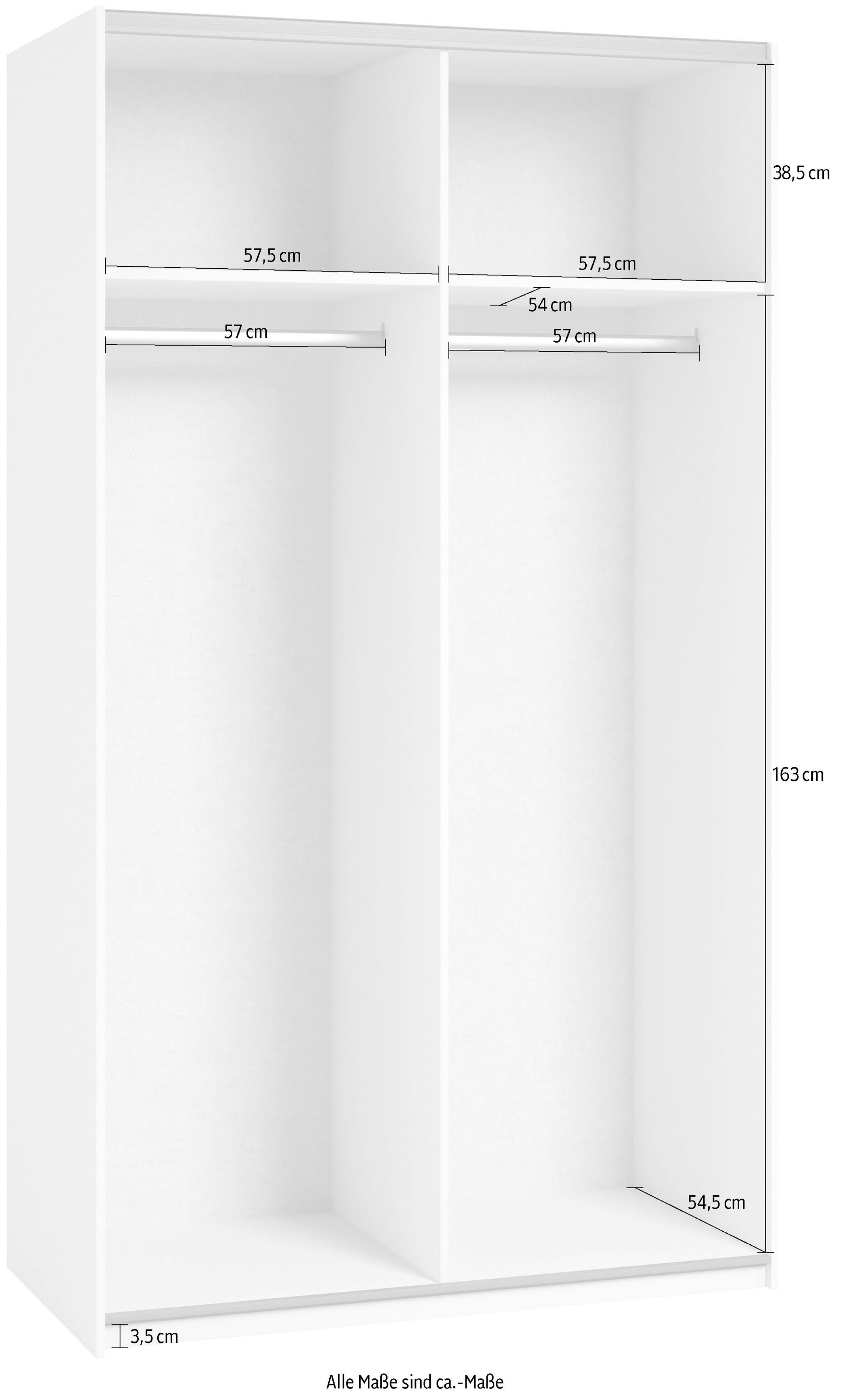 INOSIGN Kledingkast Eastvale, 120x64x210 cm, ideaal voor kleine ruimtes of niches