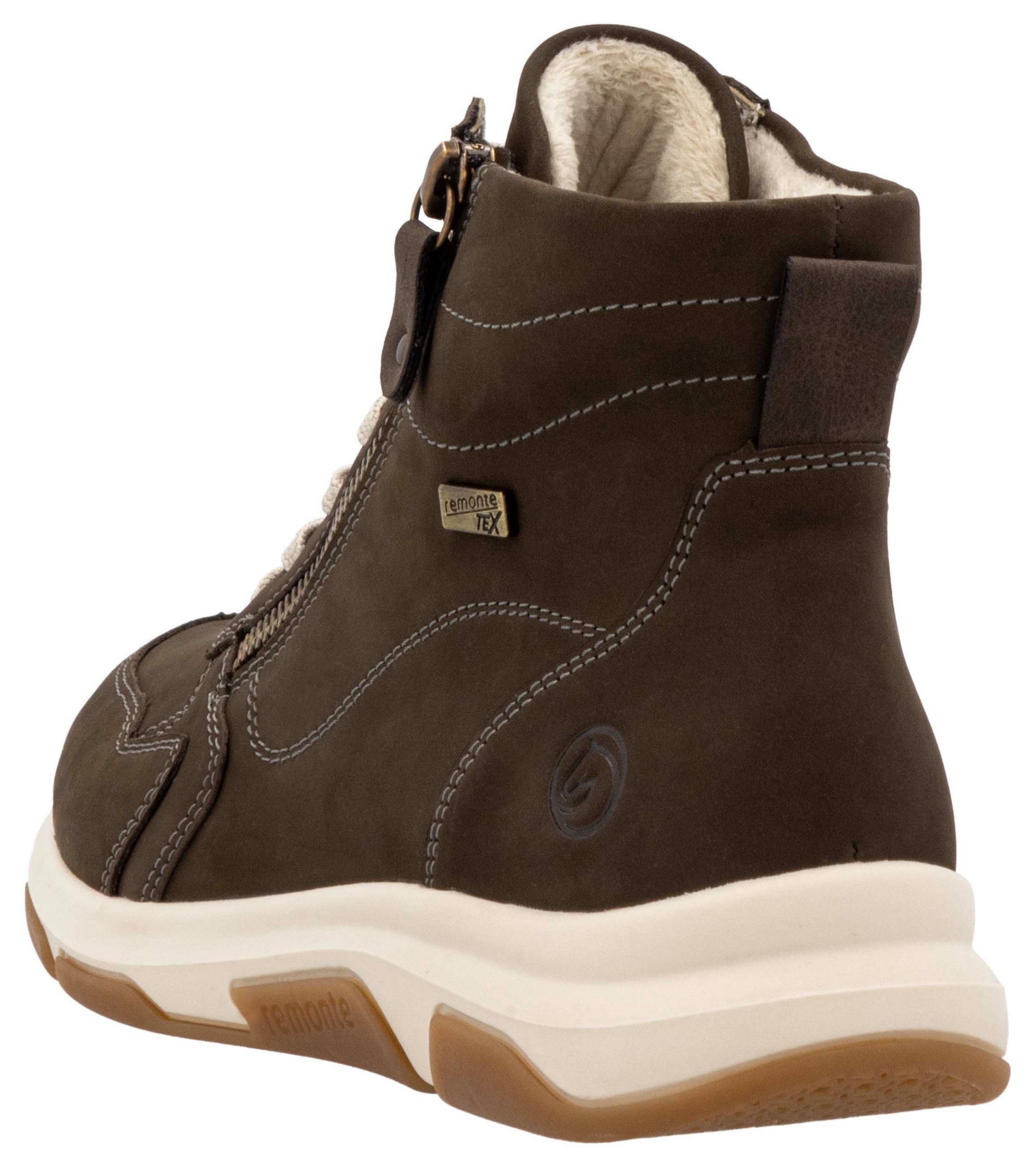 Remonte Sneakers met sleehak high-top sneaker, veterschoen, vrijetijdsschoen met buitenrits