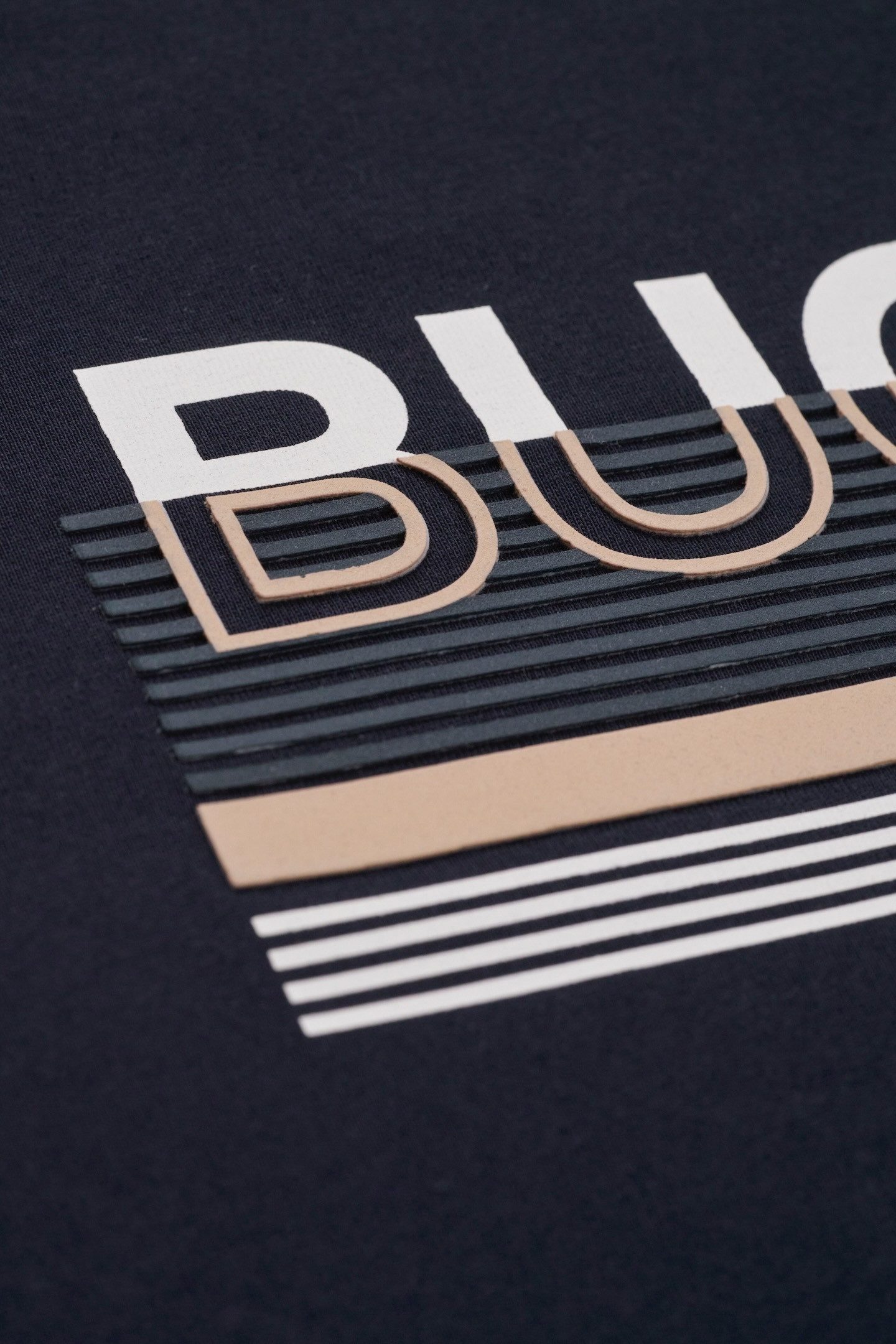 Bugatti T-shirt met rubberen logo-print