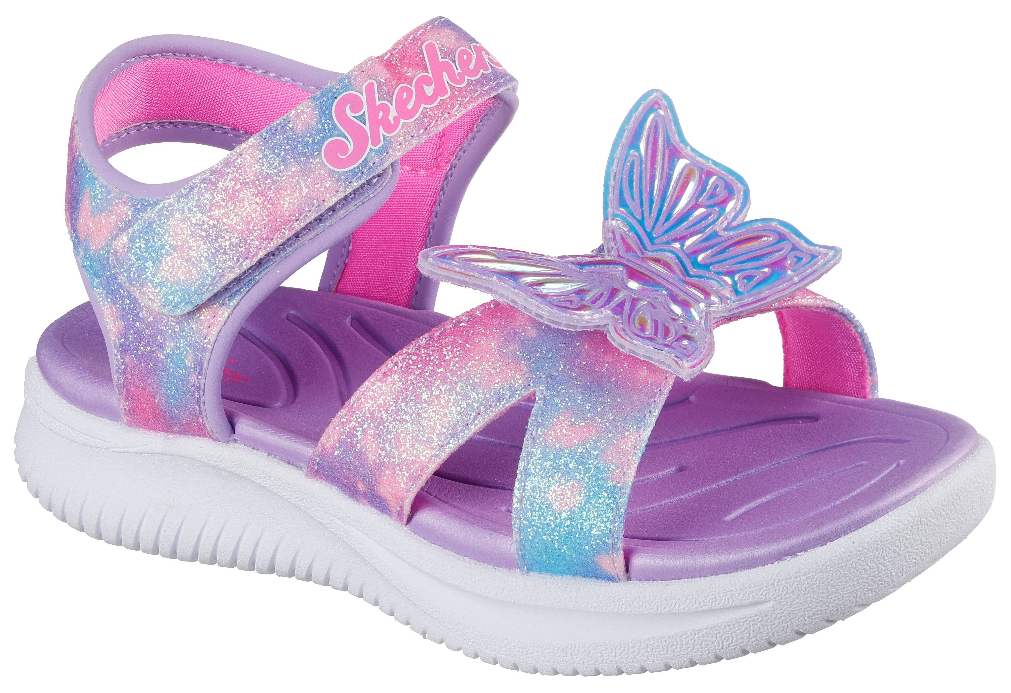 Skechers Sandalen JUMPSTERS SANDAL-BUTTERFLY BRITES , blink,-klittenbandschoen, vlinderontwerp, maat sjabloon om te downloaden