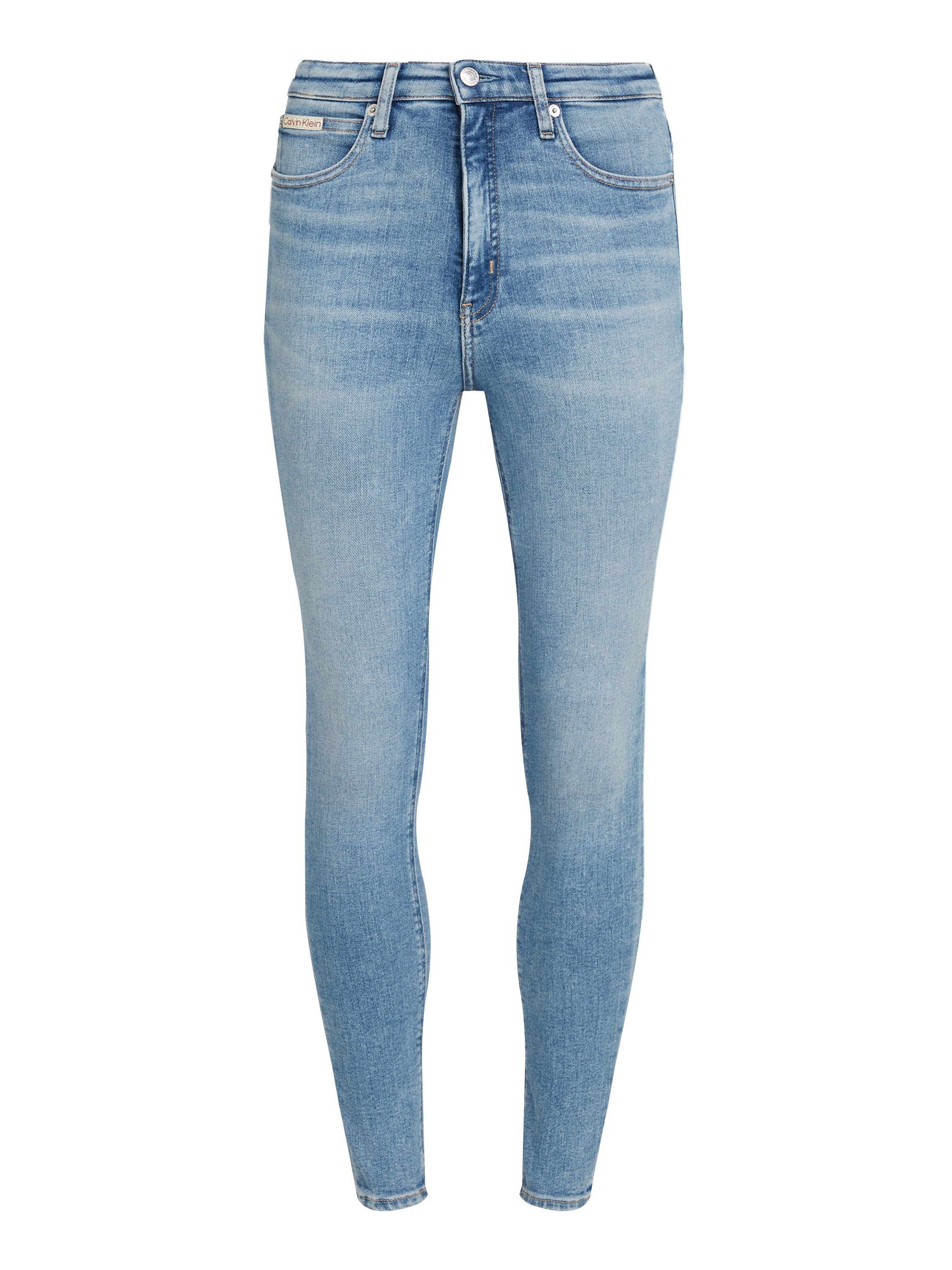 Calvin Klein Skinny fit jeans HIGH RISE SUPER SKINNY ANKLE met stone-wash look met muntzakje