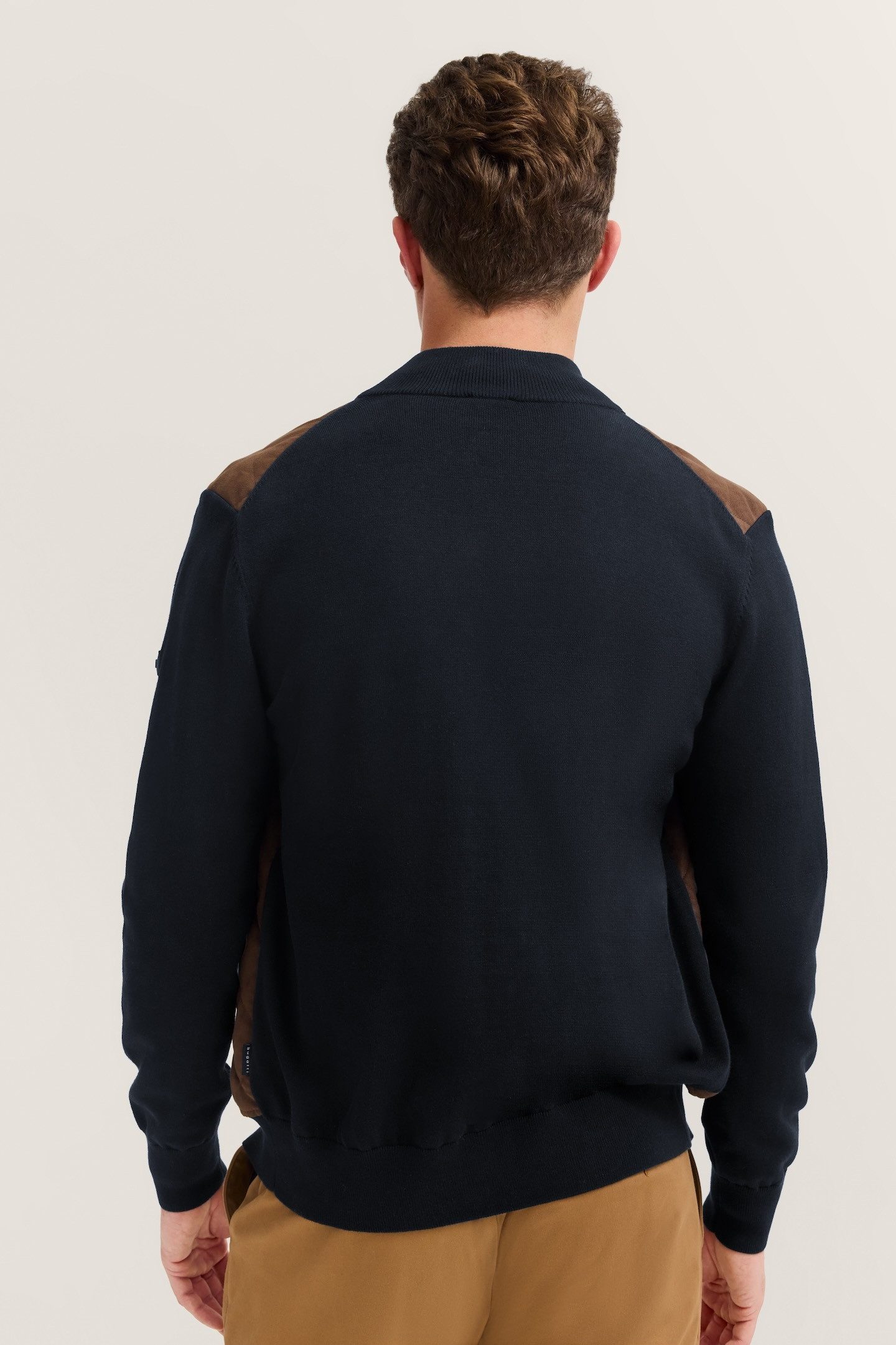 Bugatti Vest Regular fit met velours voorkant & opstaande kraag