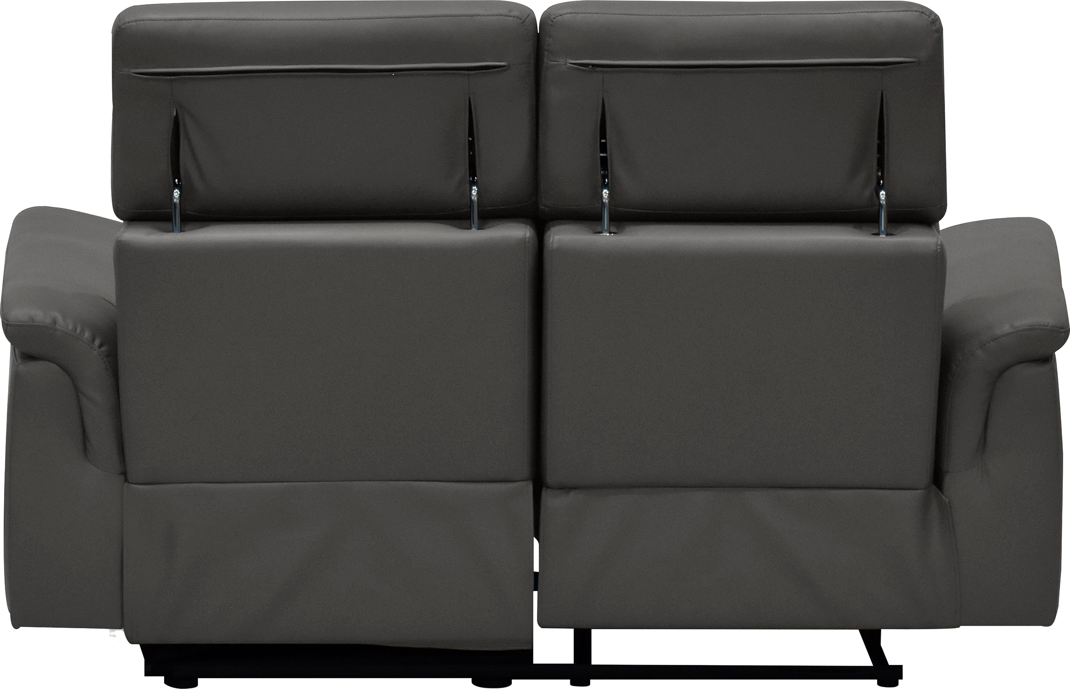 Places of Style 2-zitsbank Pareli 172 cm, handmatige en elektrische relaxfunctie USB, hoofdsteunverstelling, LED, in echt leer, kunstleer, web