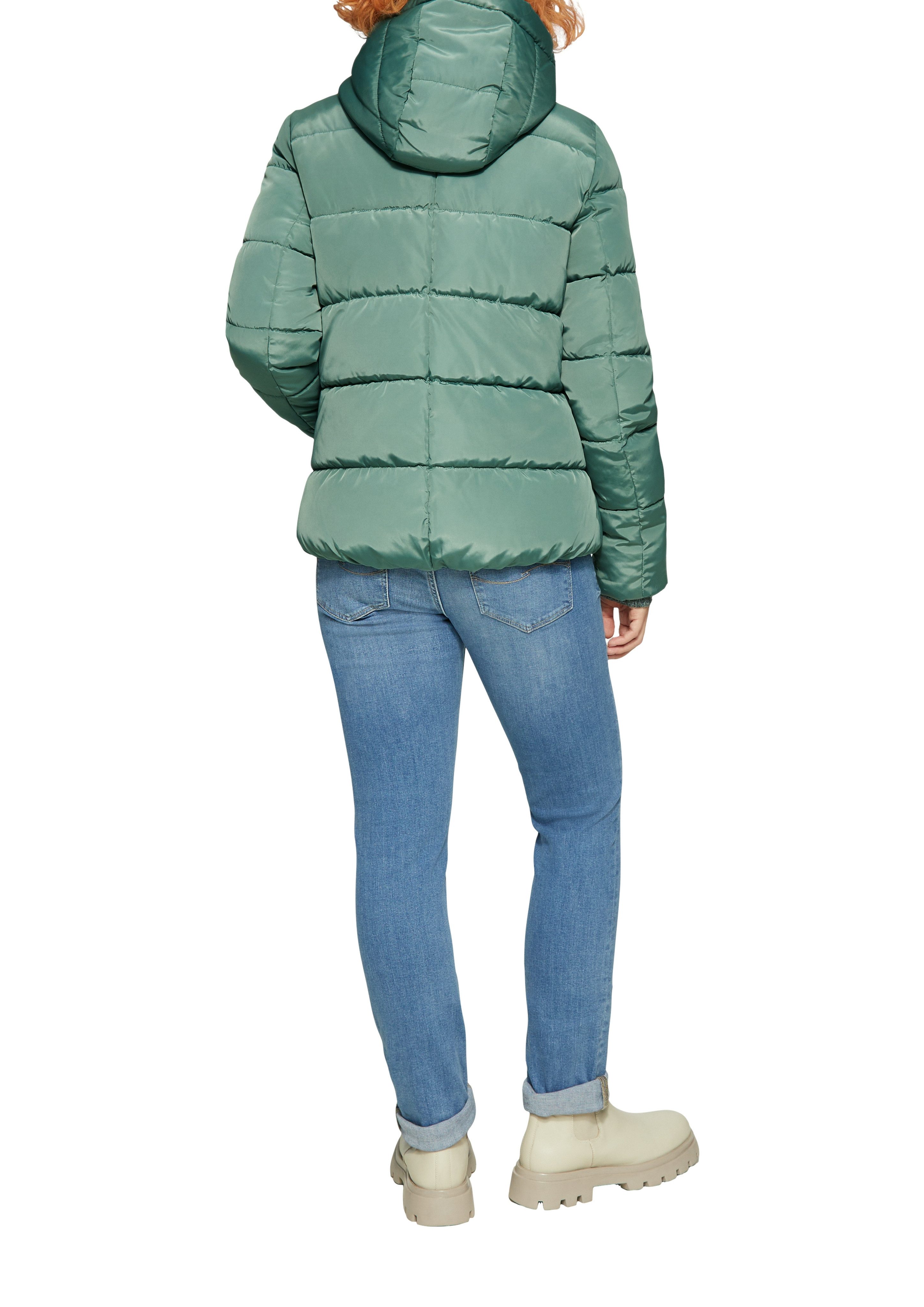 Q S designed by Gewatteerde jas met een capuchon