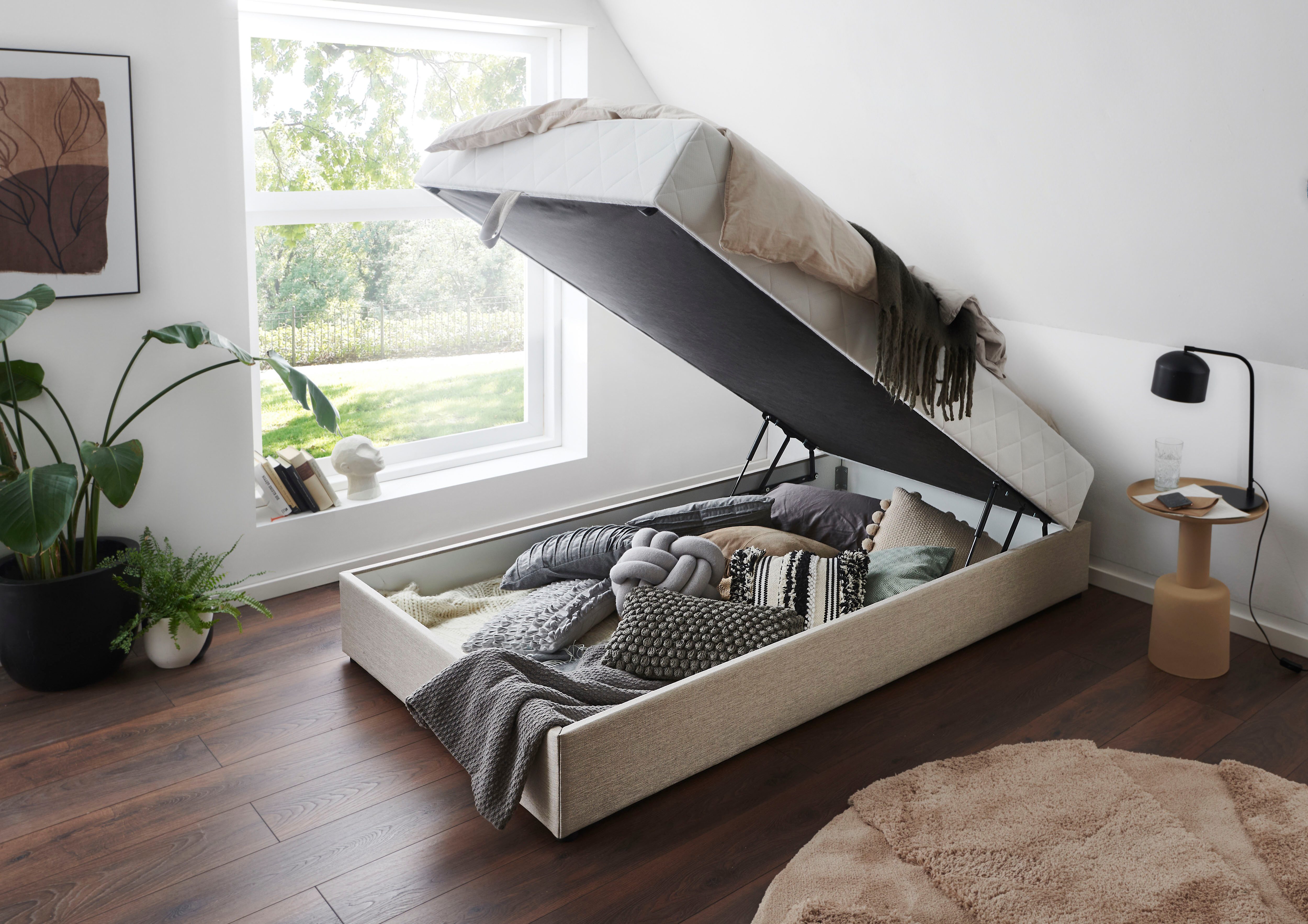 ATLANTIC home collection Boxspring BELINA met pocketveringmatras en ruime bedlade