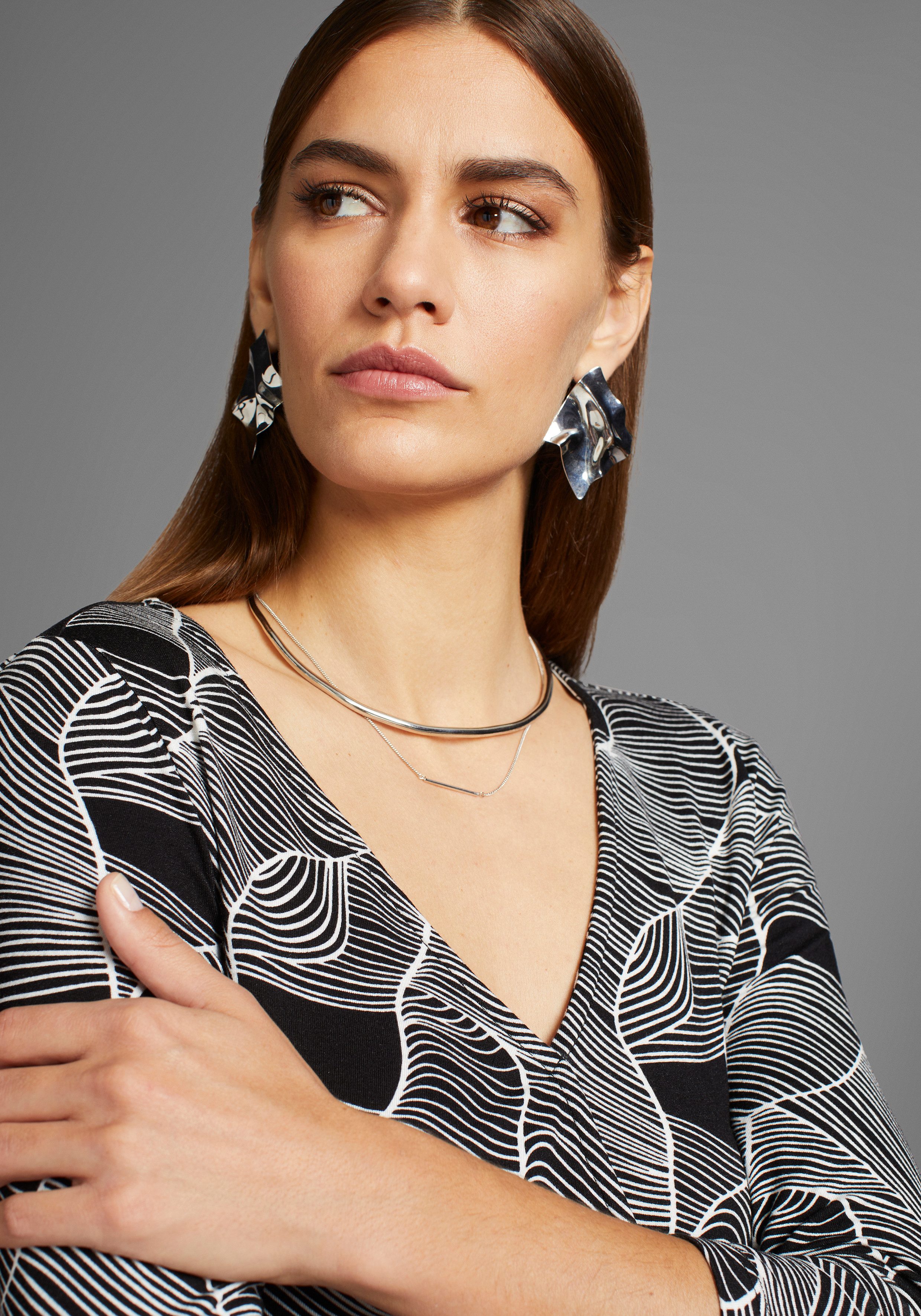 HECHTER PARIS Shirt met 3 4 mouwen met een moderne print