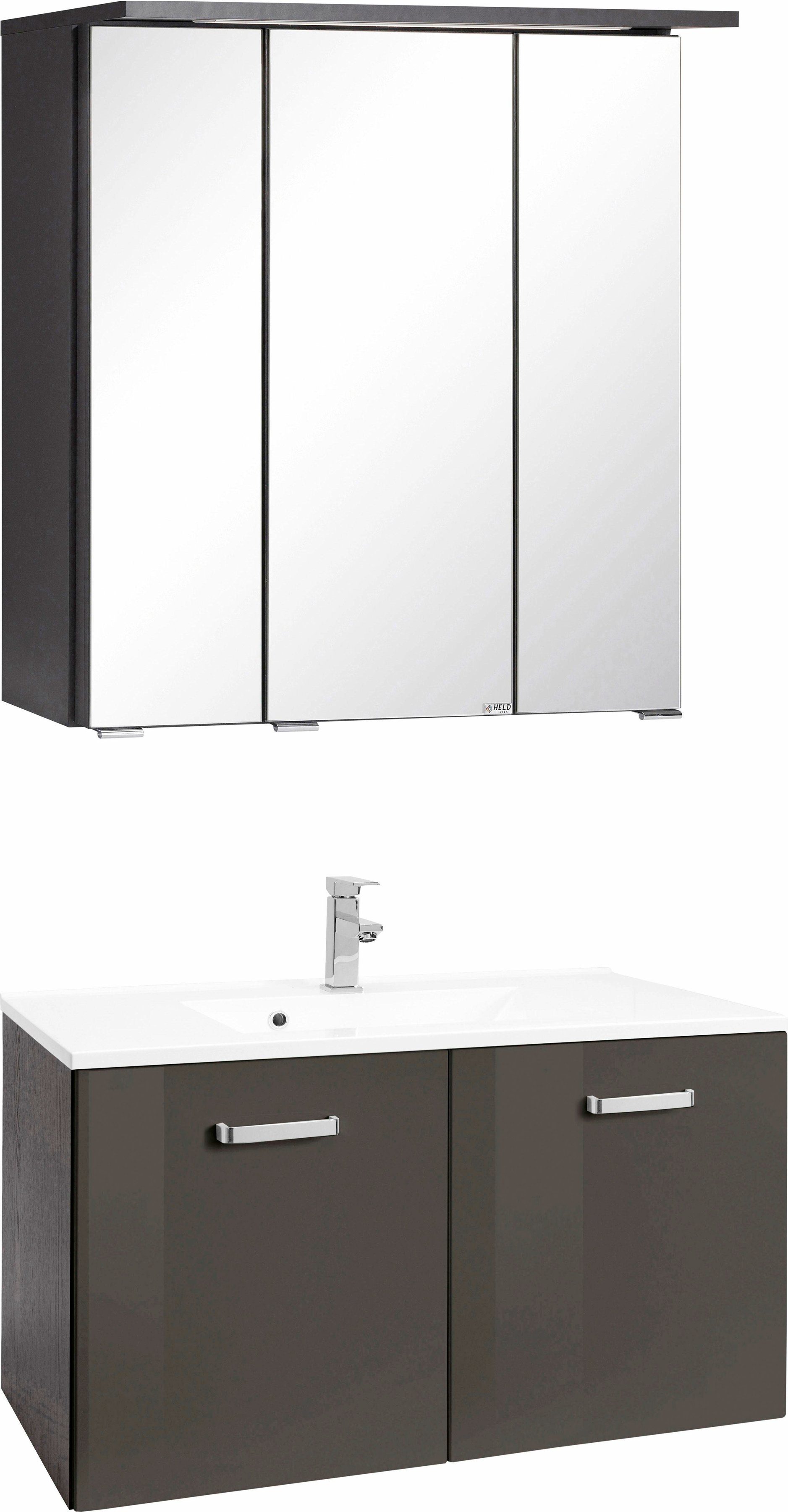 welltime Badkamerserie Ravenna Breedte 60 cm (2-delig) badmeubelsets grijs