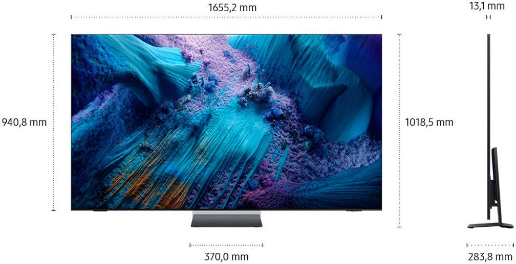 Samsung QLED-TV GQ75QN990FT QLED Mini LED-televisie, 8k ai upscaling pro & glare free, draadloze one connect box, art store