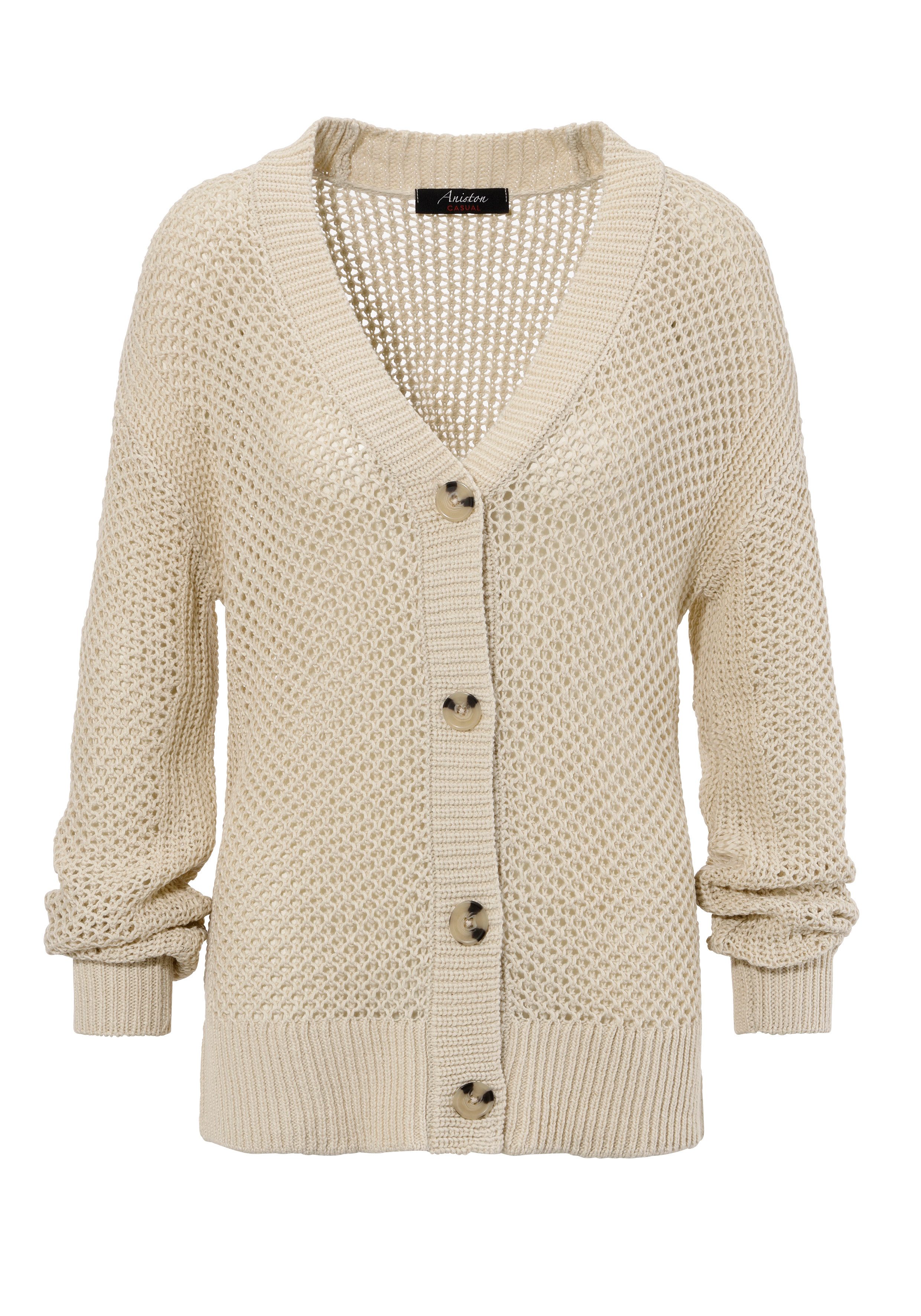 Aniston CASUAL Vest met trendy gaatjesbrei-patroon nieuwe collectie