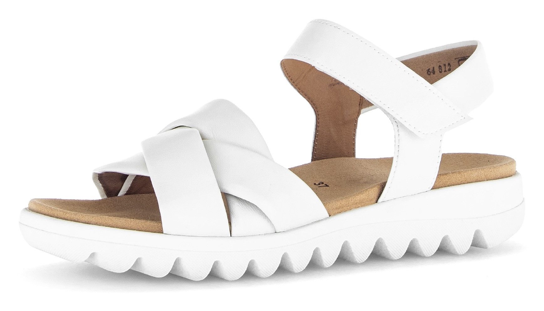 Gabor Sandalen , zomerschoen, wedge-sandaal, comfort-schoen met klittenbandsluiting dames sandaaltjes maat 36 wit
