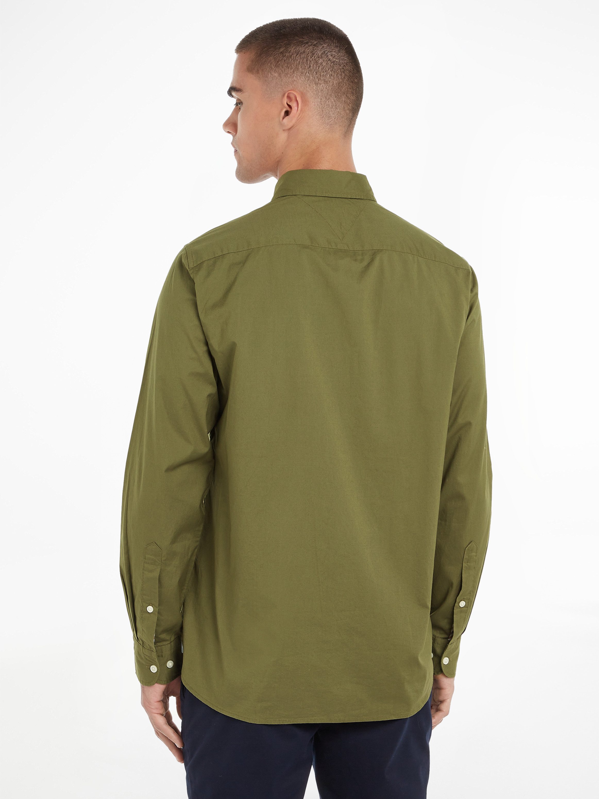 Tommy Hilfiger Overhemd met lange mouwen FLEX POPLIN RF SHIRT met tommy hilfiger labelschild binnenin de knoopsluiting (1-delig)