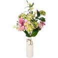 i.ge.a. kunstbloem mixed bos bloemen keramieken vaas (1 stuk) roze
