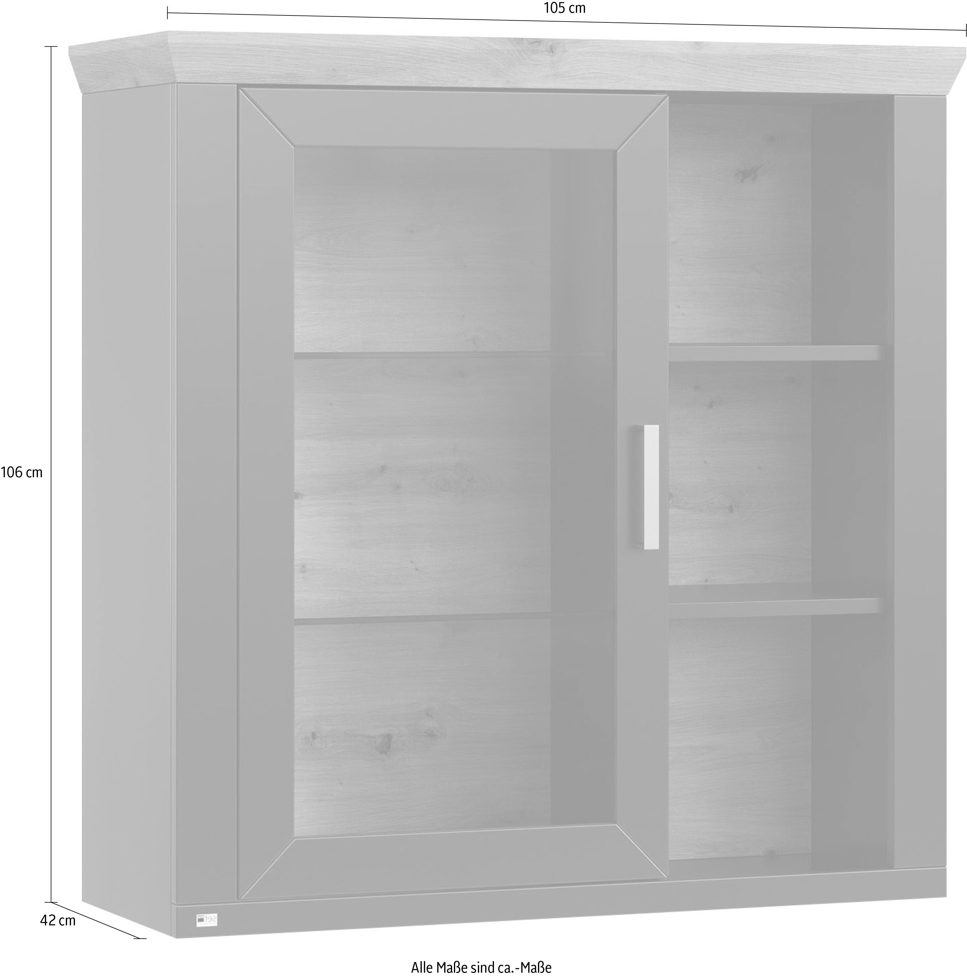 set one by Musterring Hangkast York Type 21, met Glazendeur, open vakken, verlichting optioneel, B 105 cm