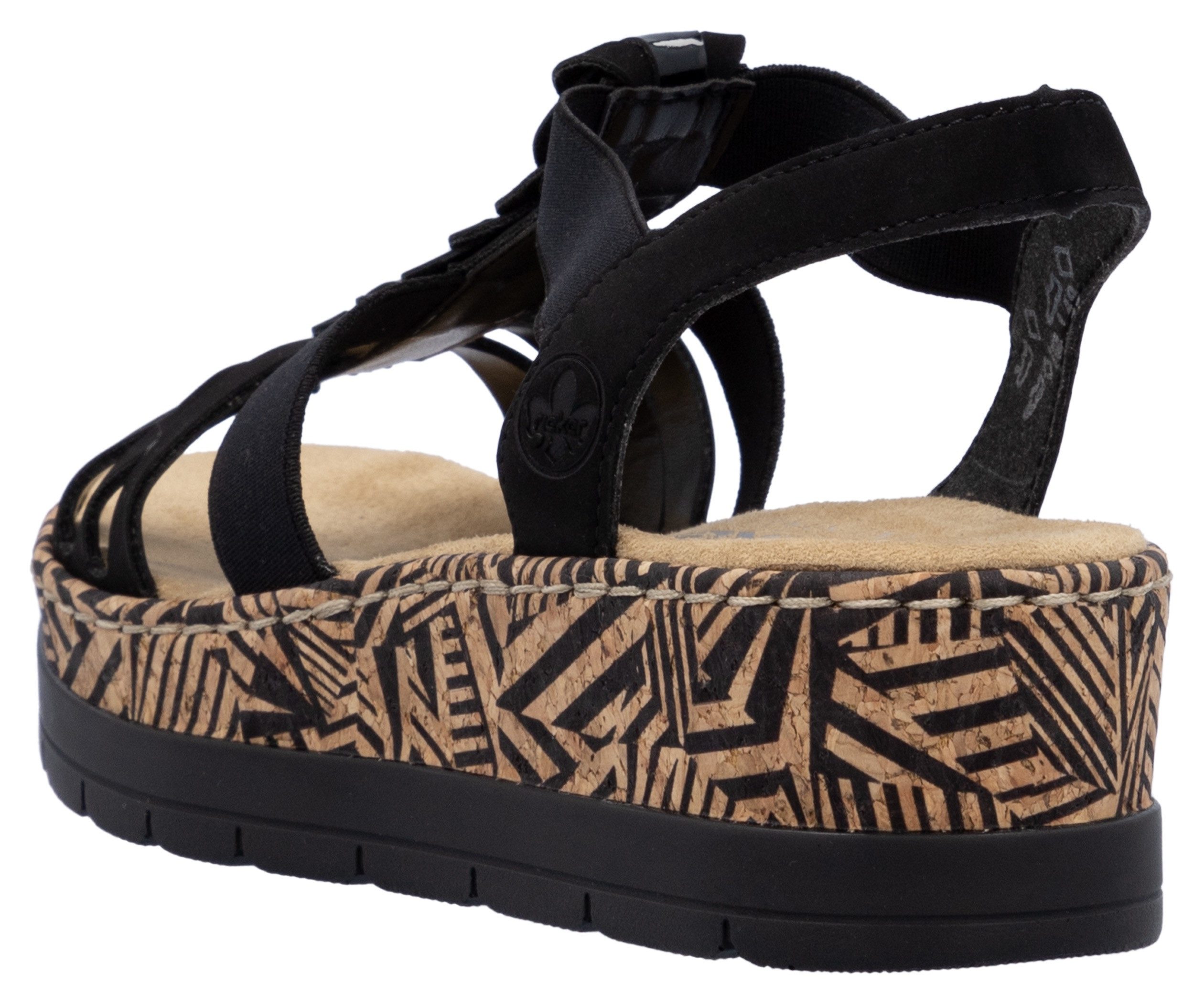 Rieker Plateausandaaltjes Zomerschoen, vakantieschoen, sandalette met decoratief sieraandeel