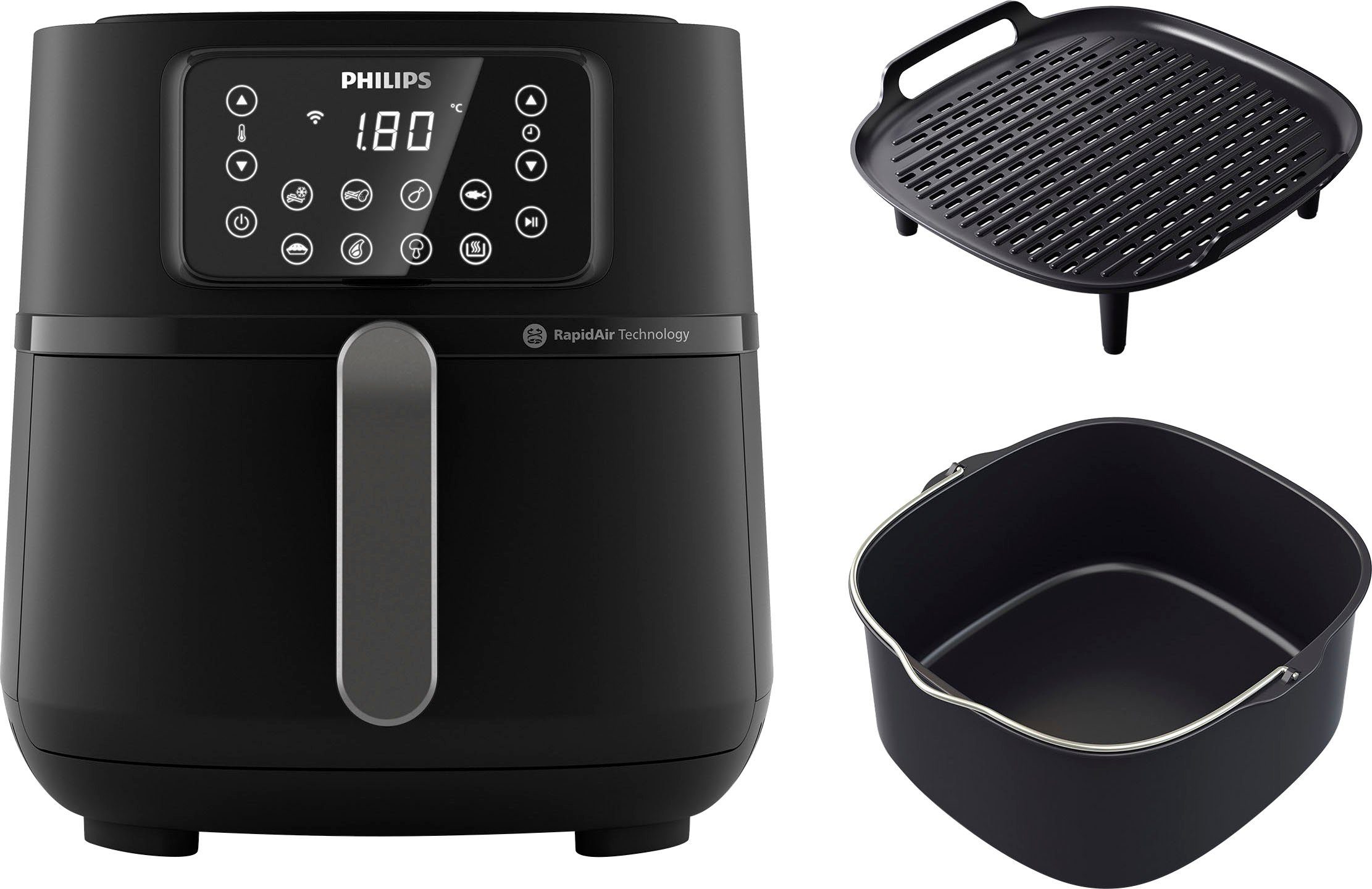 Philips Airfryer XXL HD9285/96, 7,2 l met 7 instellingen, warmhoudfunctie en wifi-connectiviteit