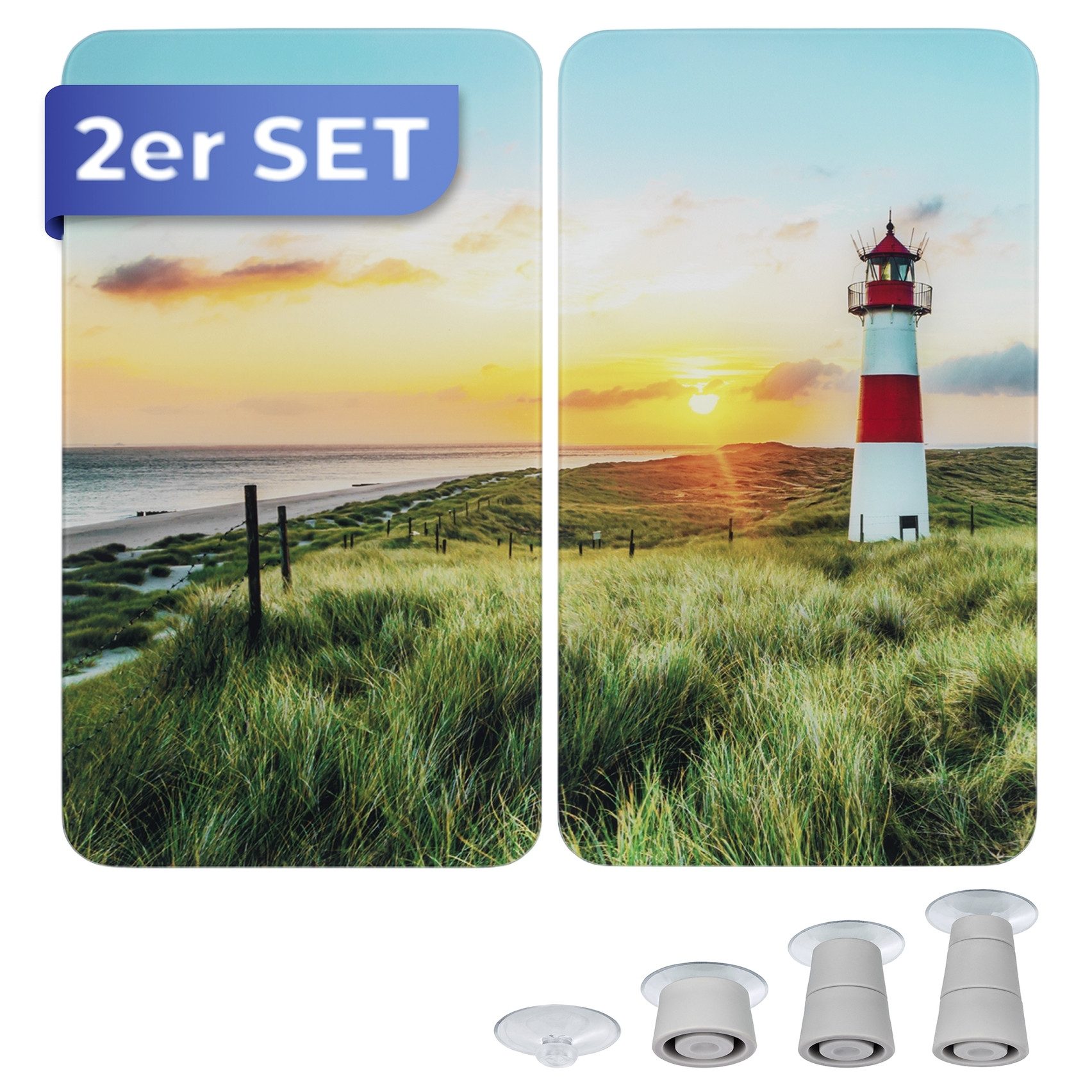 Maximex Kookplaatdeksel Universeel Model Vuurtoren (set, 2-delig)