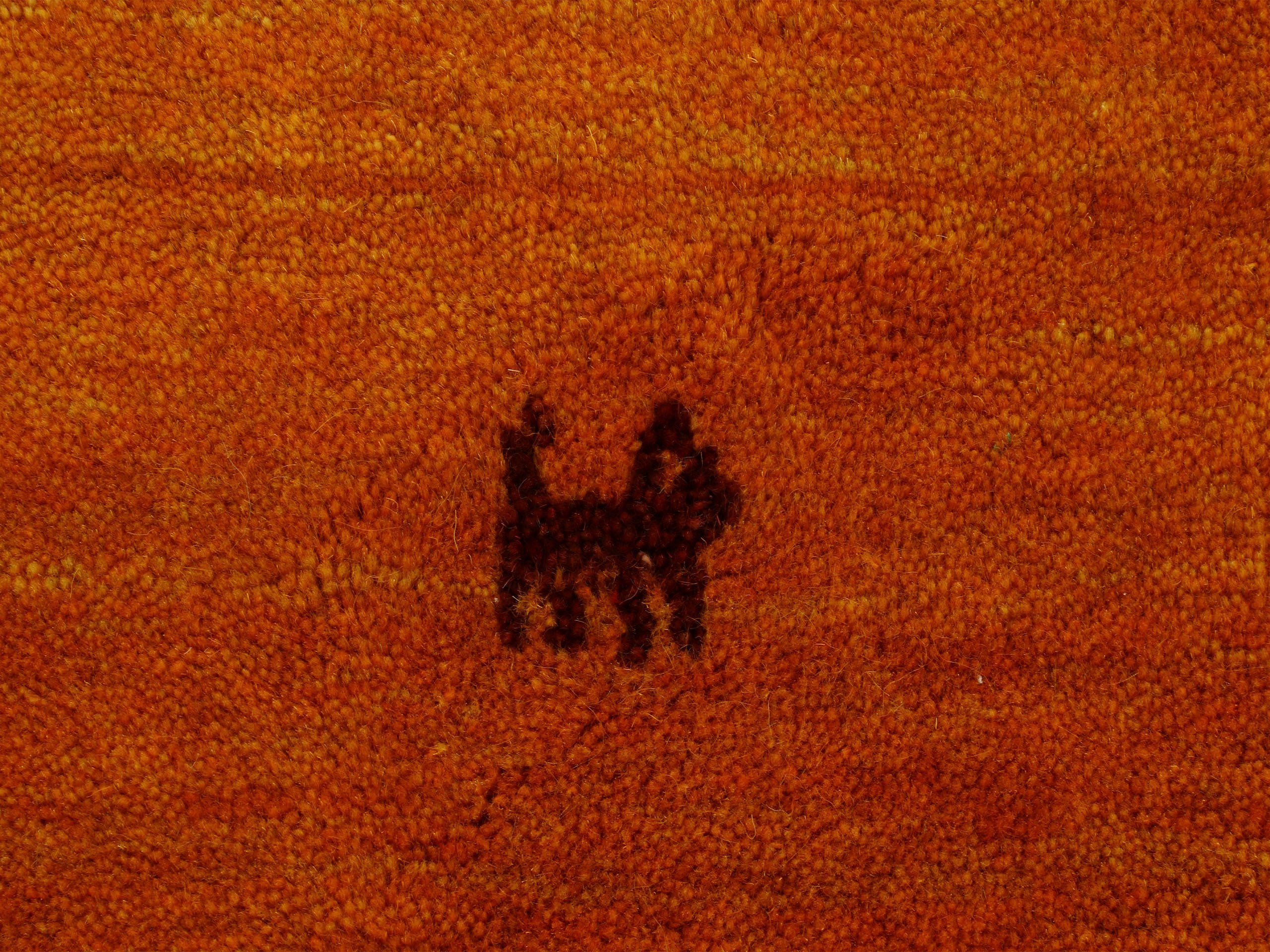 carpetfine Wollen kleed Gabbeh uni zuivere wol met de hand geweven, gabbeh diermotief warm omgevingsklimaat vele maten