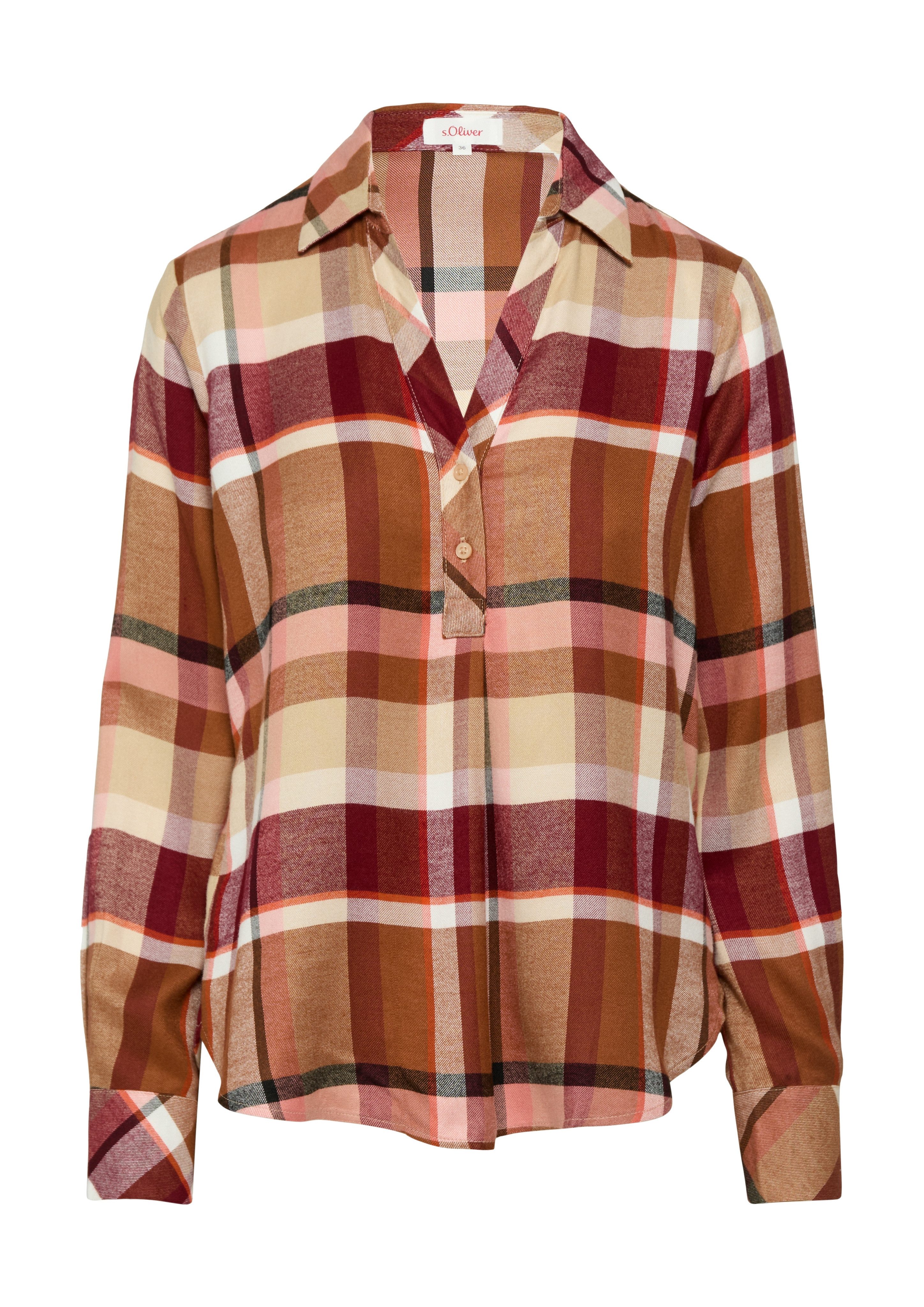 s.Oliver Blouse met lange mouwen met ruitpatroon