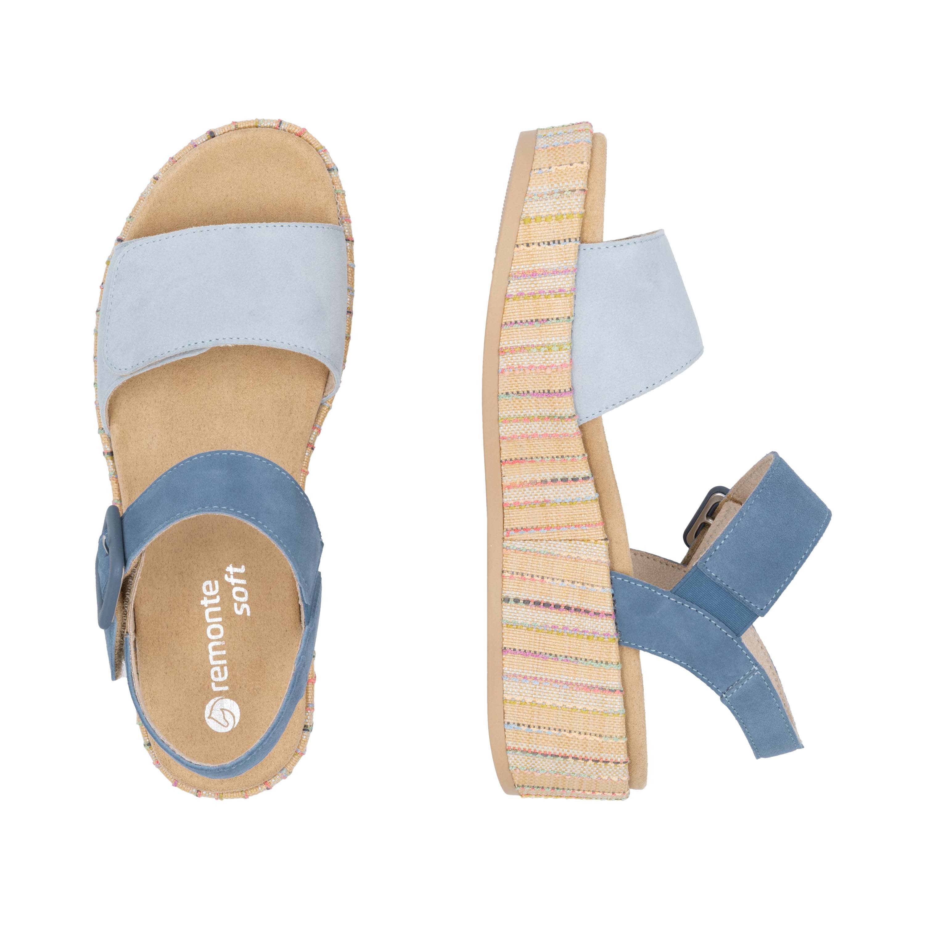 Remonte Sandaaltjes Elisabeth Hurley-Collection Sleehak, zomerschoen, sandaal met bandjes en bekleed plateau