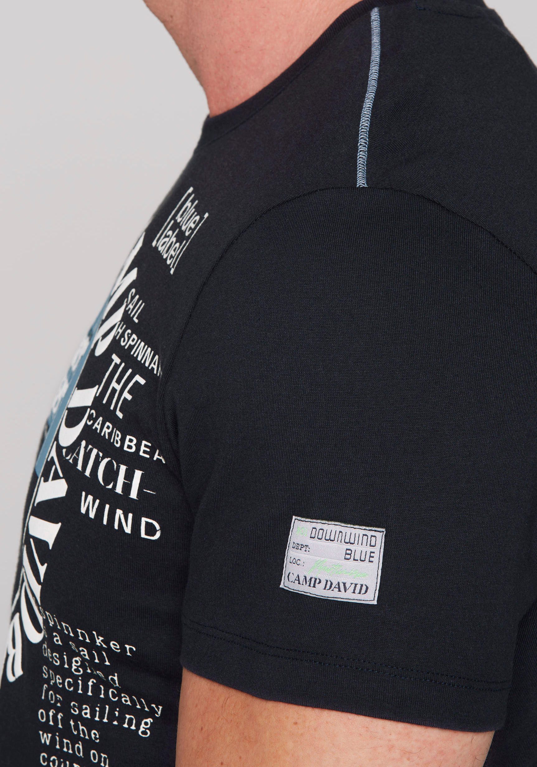 CAMP DAVID T-shirt met tekstprints