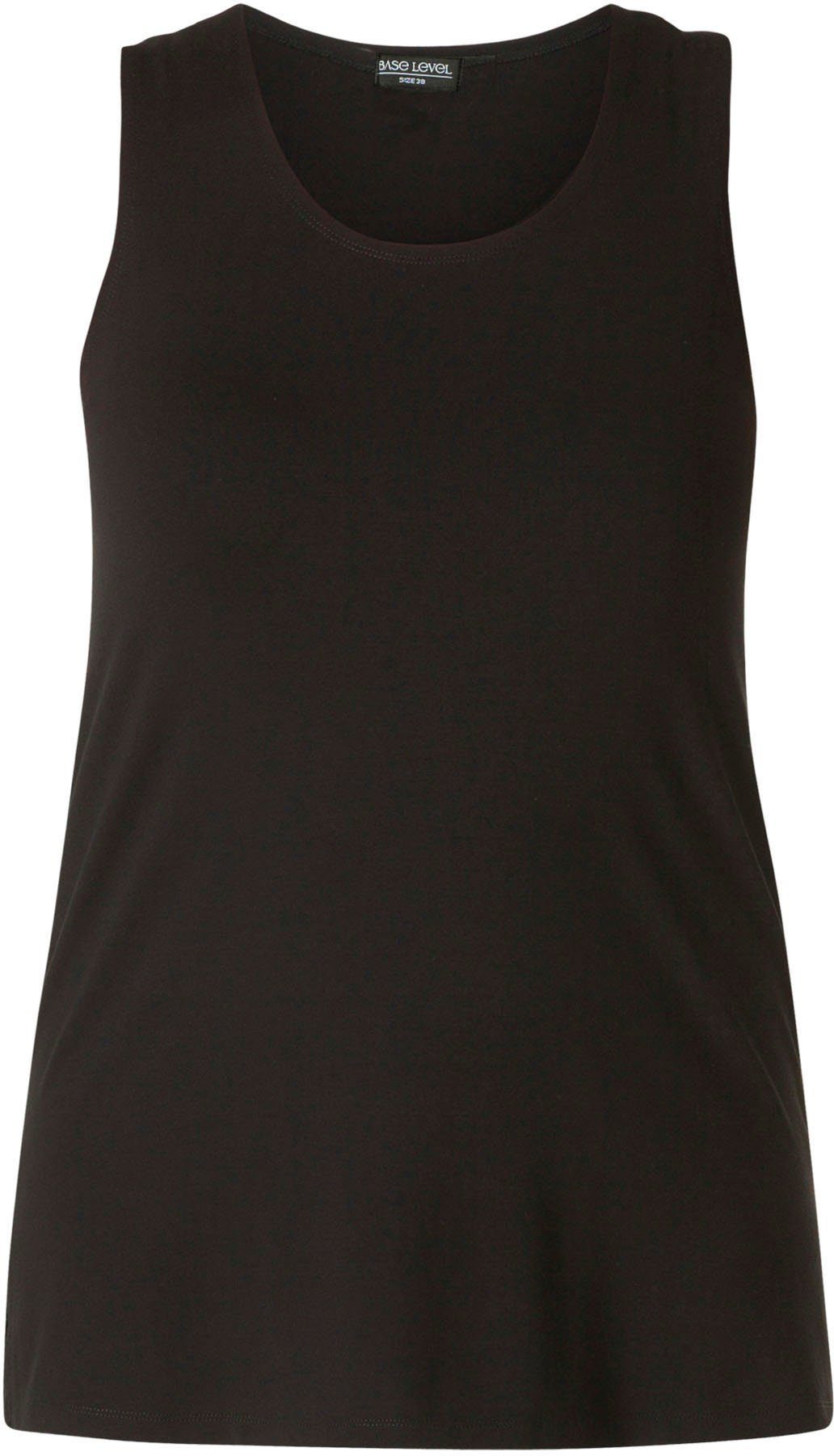 Base Level Curvy Top Over de heupen vallend model met splitjes bij de zoom