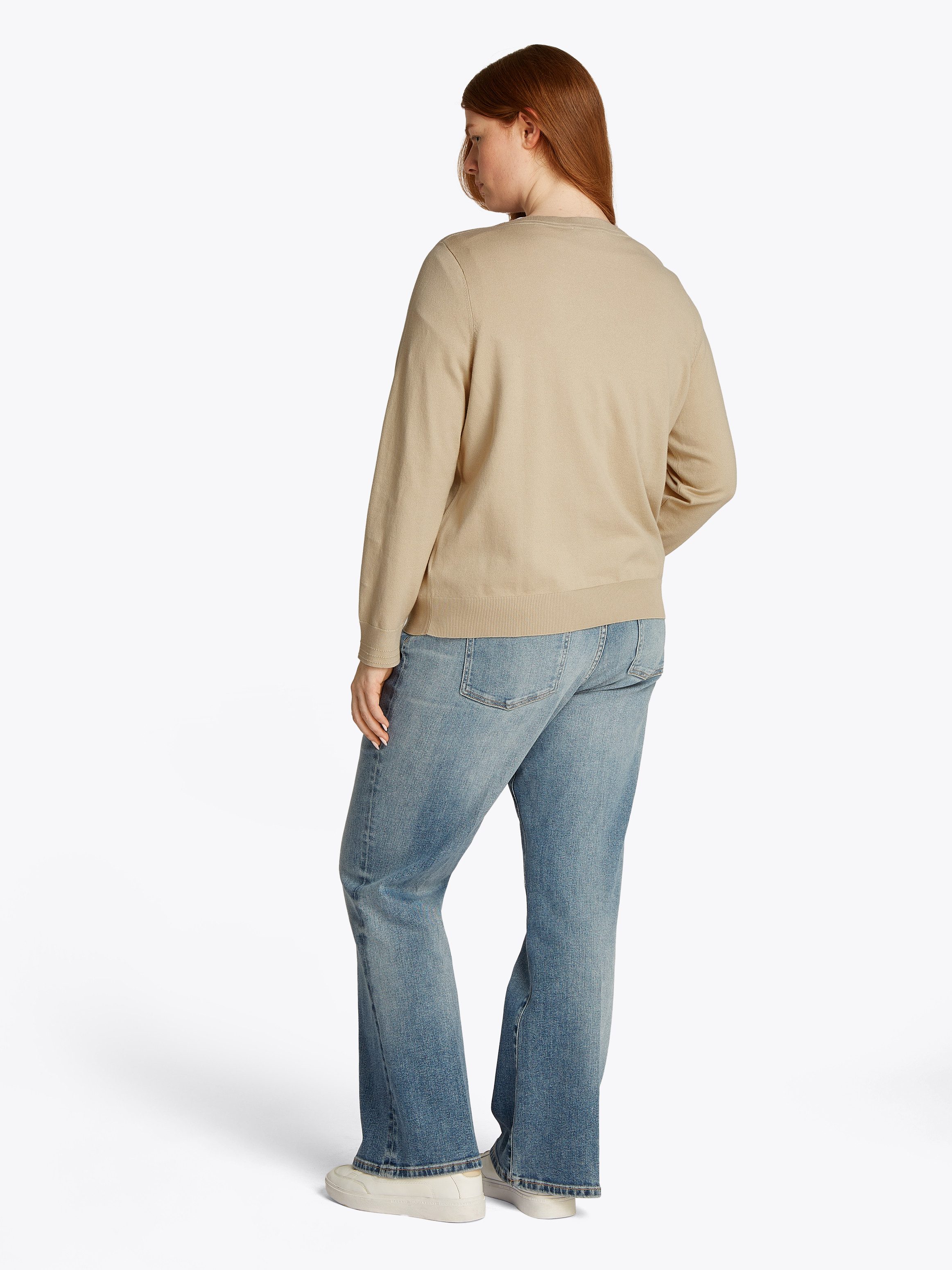 Tommy Hilfiger Curve Gebreide trui CRV CO JERSEY STITCH LS B-NK SWT